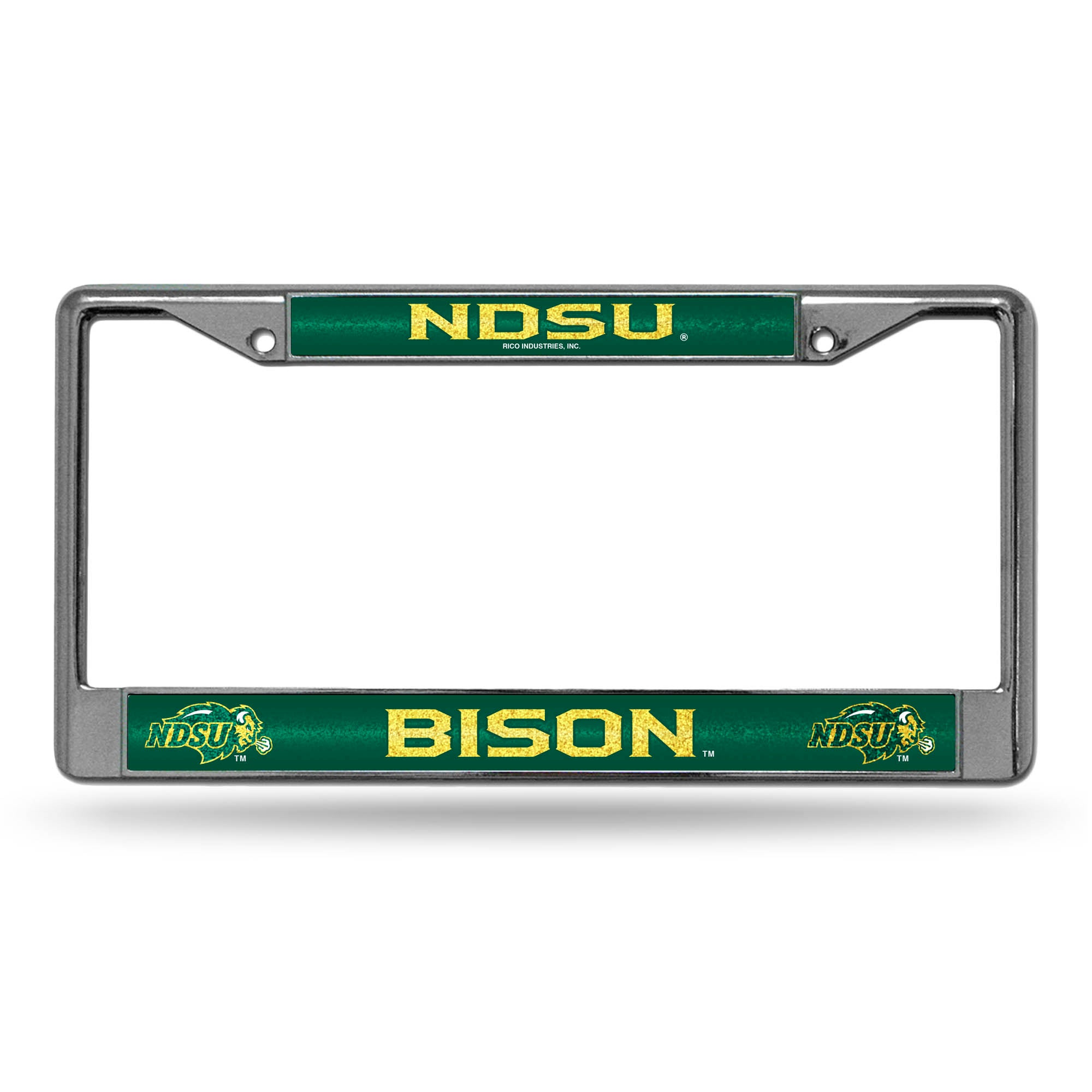 NCAA  North Dakota State Bisons Classic 12" x 6" Silver Bling Chrome Car/Truck/SUV Auto Accessory