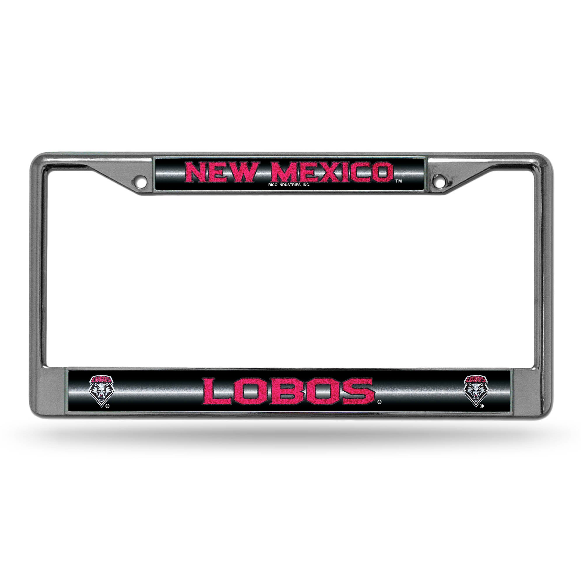 NCAA  New Mexico Lobos Classic 12" x 6" Silver Bling Chrome Car/Truck/SUV Auto Accessory