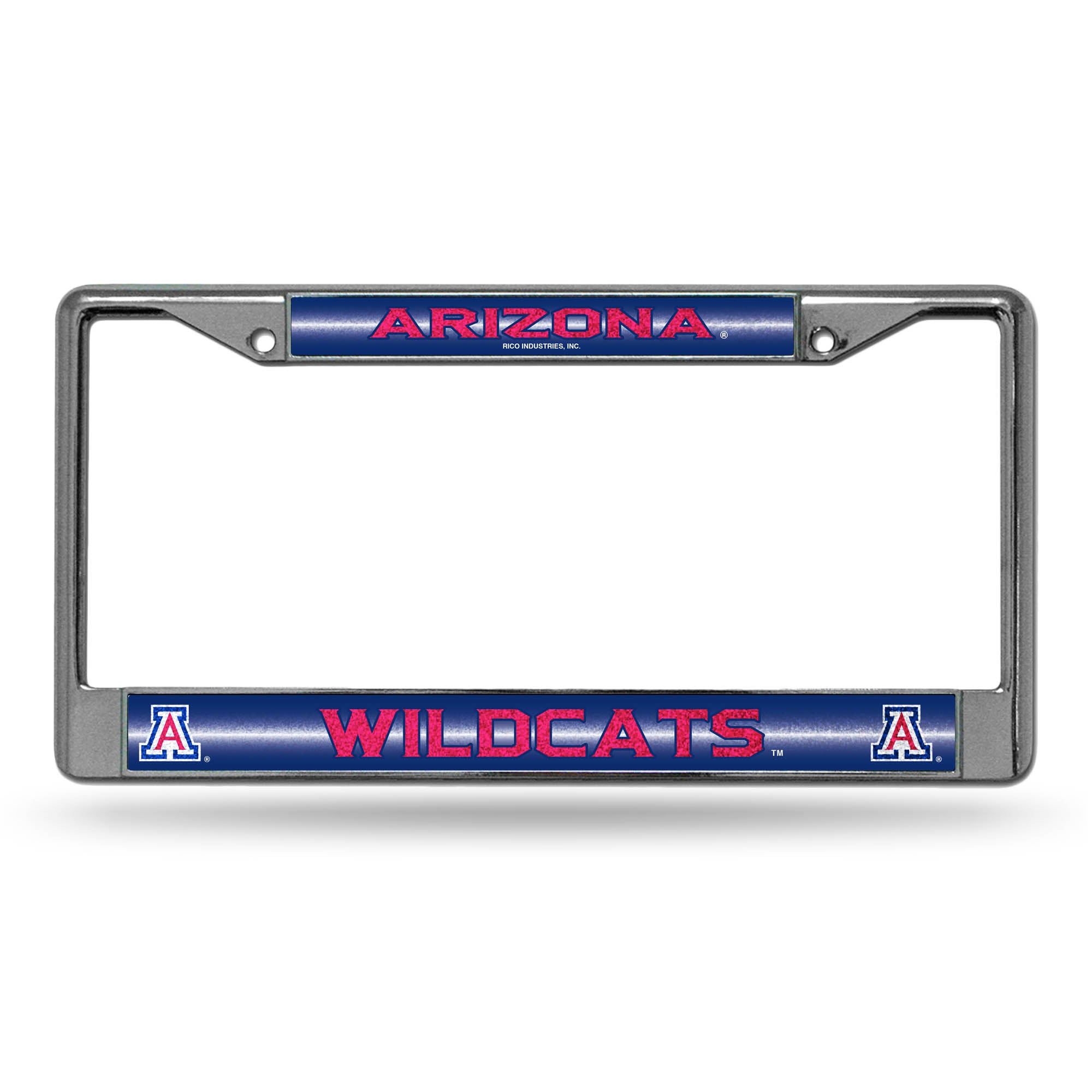 NCAA  Arizona Wildcats Classic 12" x 6" Silver Bling Chrome Car/Truck/SUV Auto Accessory