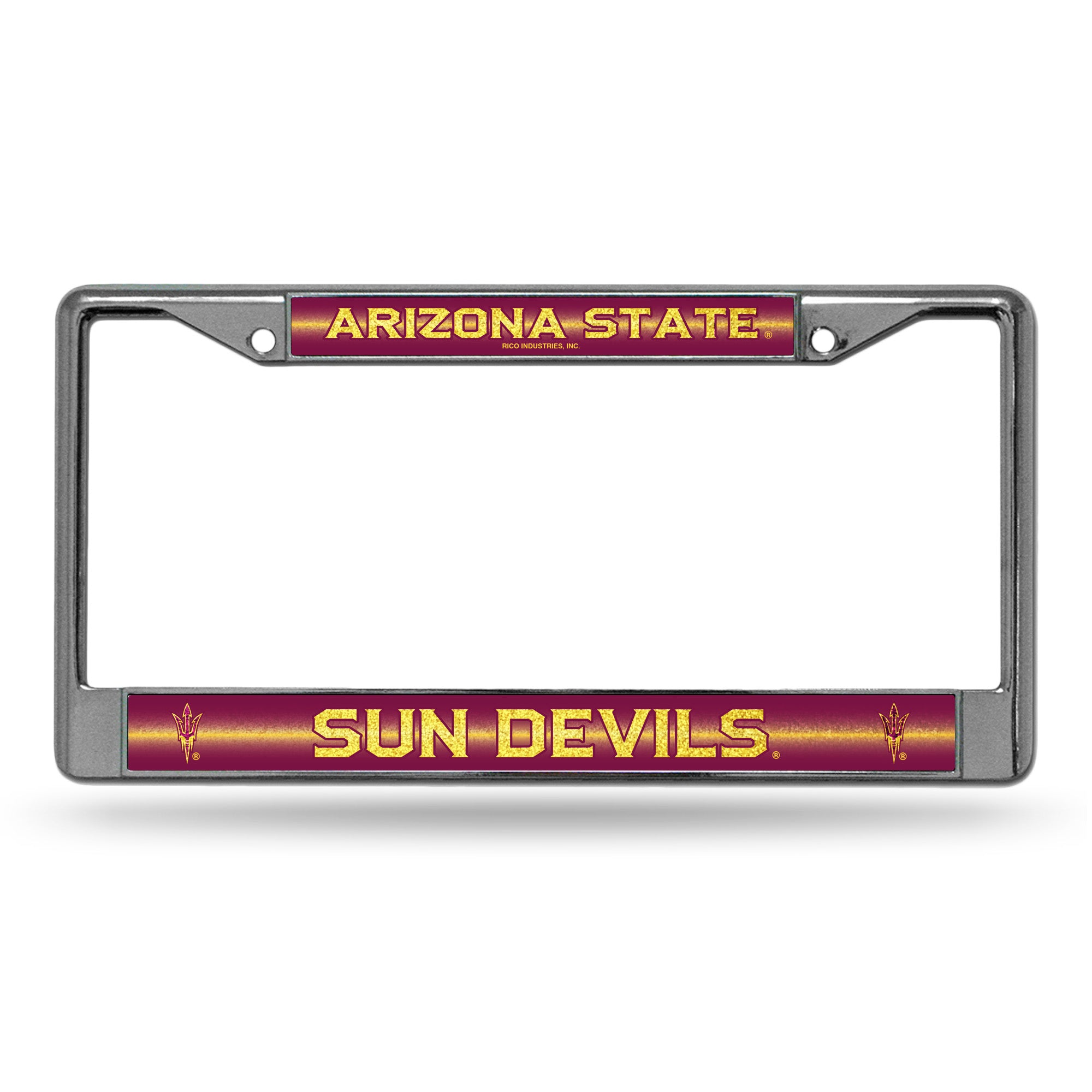 NCAA  Arizona State Sun Devils Classic 12" x 6" Silver Bling Chrome Car/Truck/SUV Auto Accessory