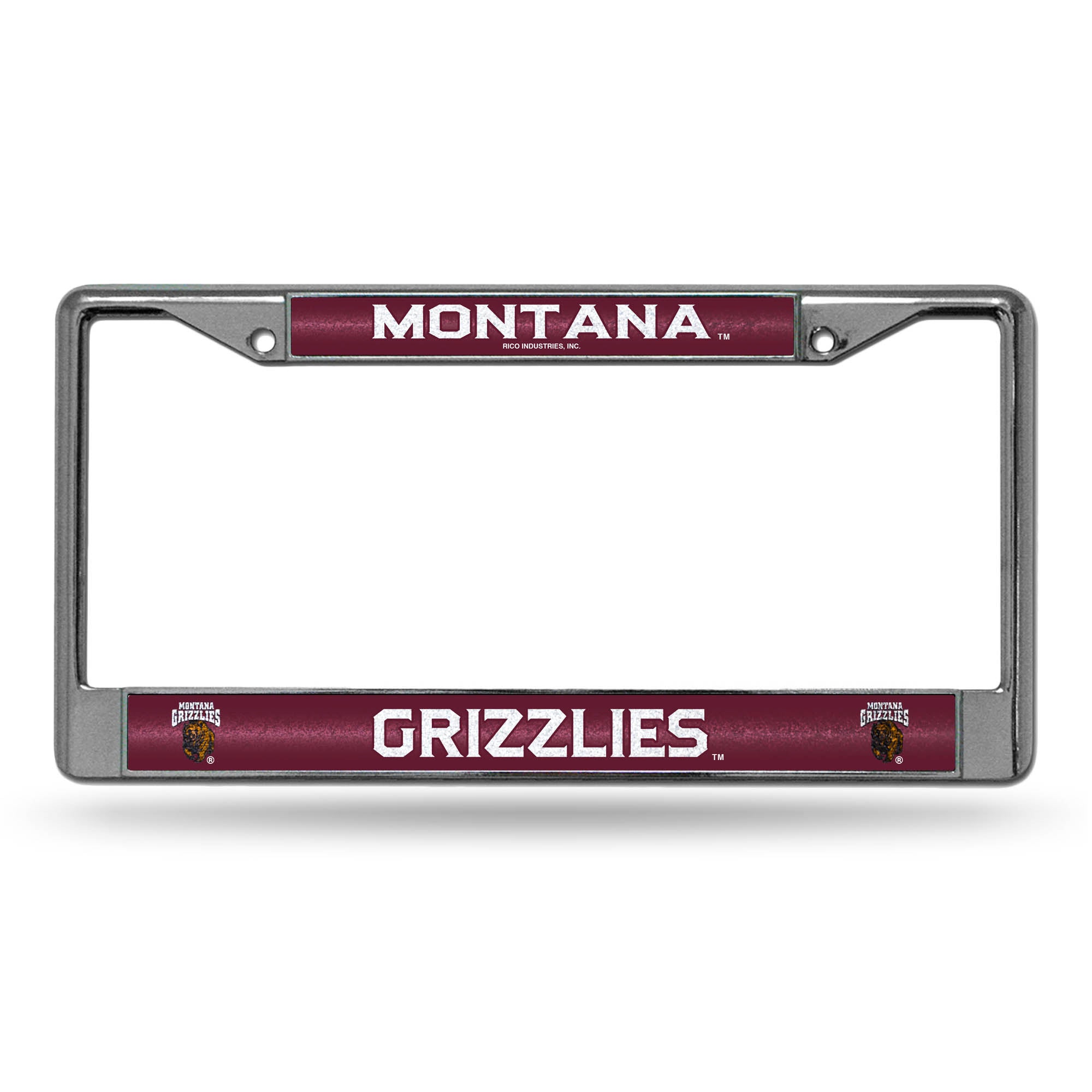 NCAA  Montana Grizzlies Classic 12" x 6" Silver Bling Chrome Car/Truck/SUV Auto Accessory