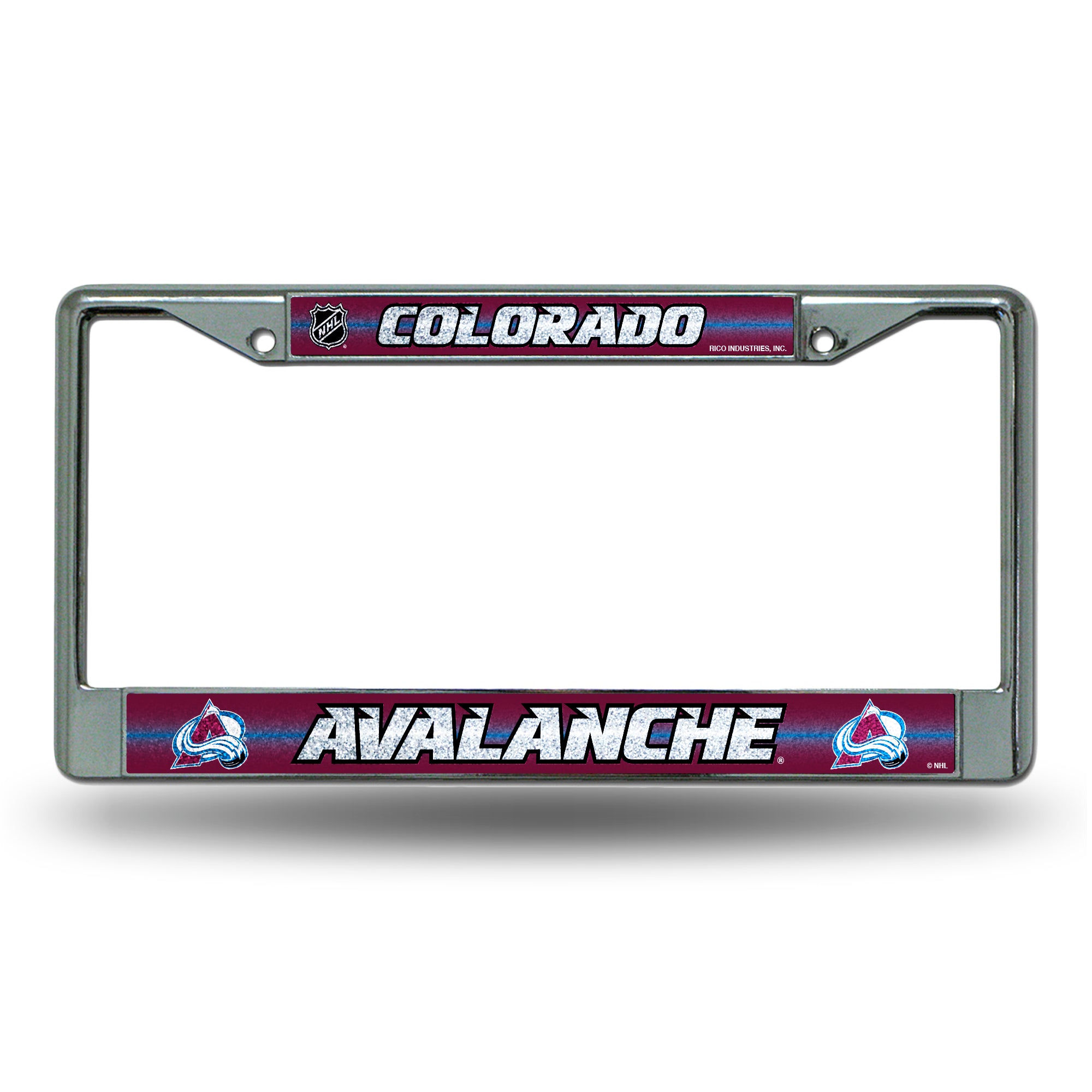 NHL Hockey Colorado Avalanche Classic 12" x 6" Silver Bling Chrome Car/Truck/SUV Auto Accessory