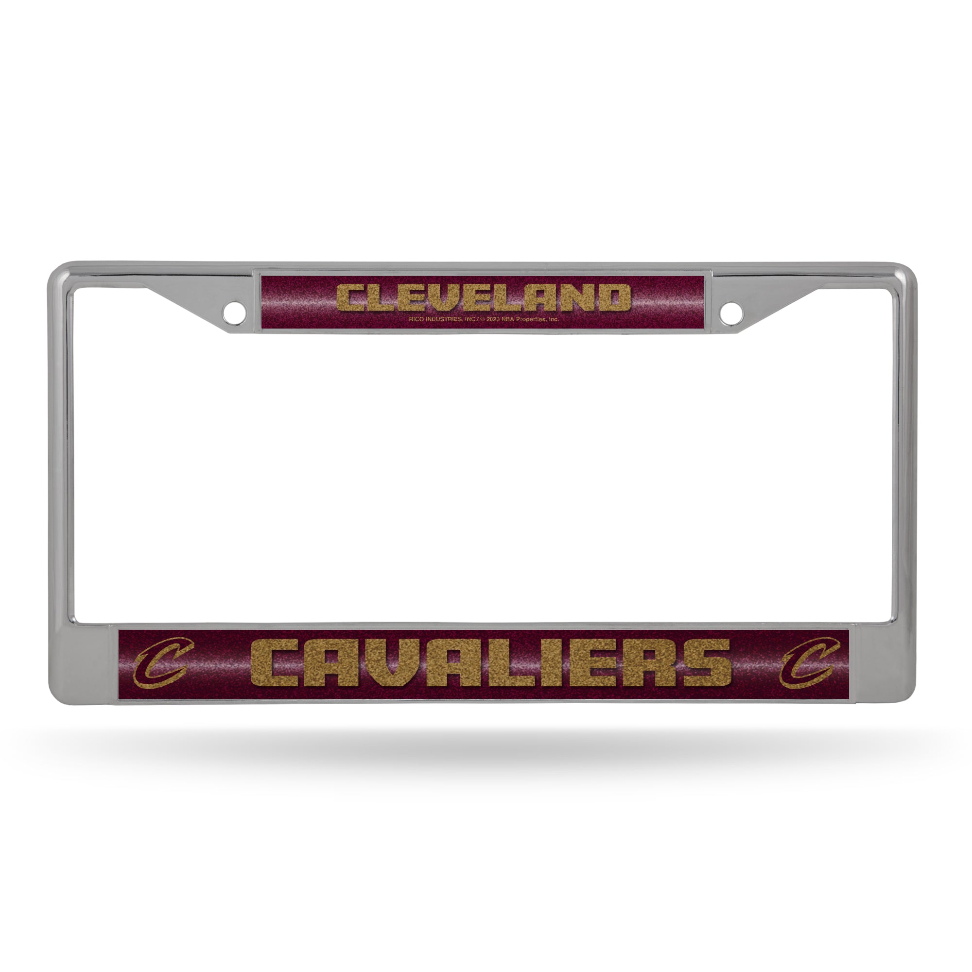 NBA Basketball Cleveland Cavaliers Classic 12" x 6" Silver Bling Chrome Car/Truck/SUV Auto Accessory