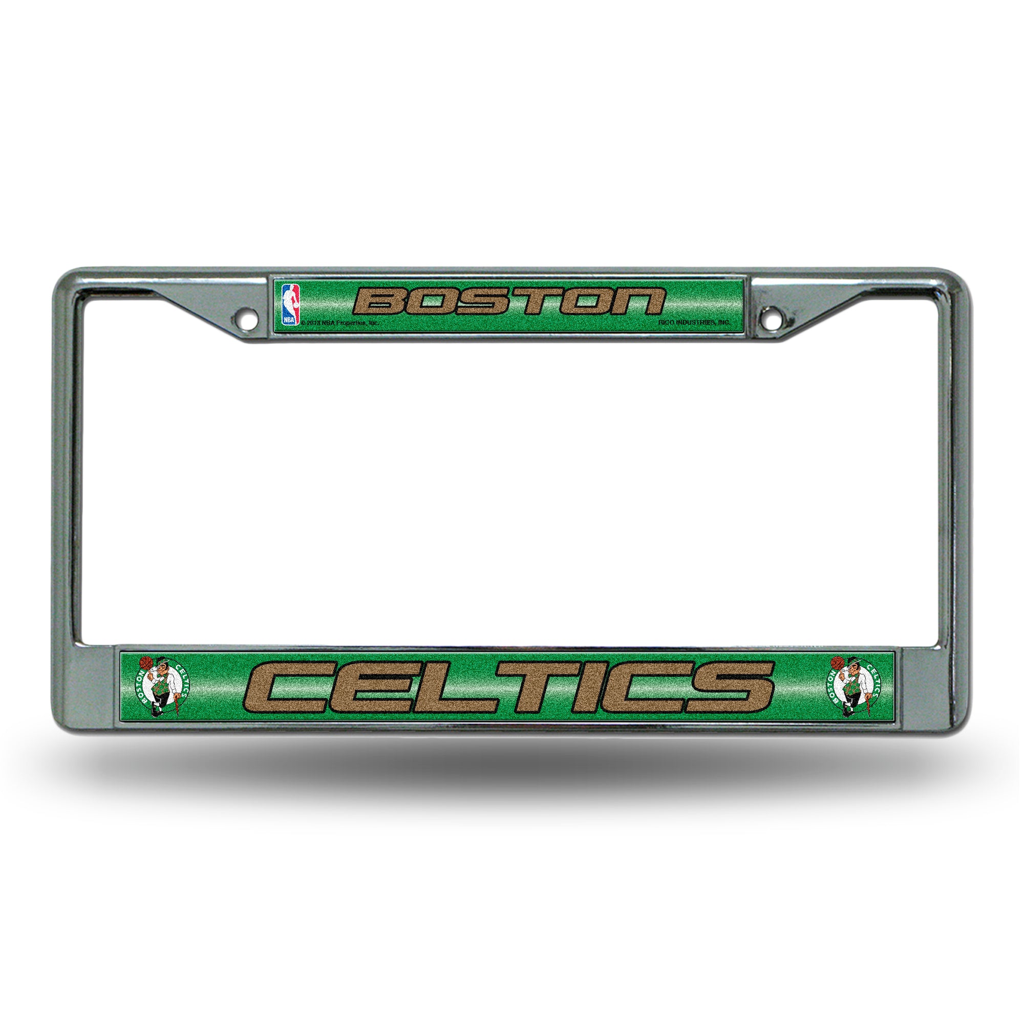 NBA Basketball Boston Celtics Classic 12" x 6" Silver Bling Chrome Car/Truck/SUV Auto Accessory