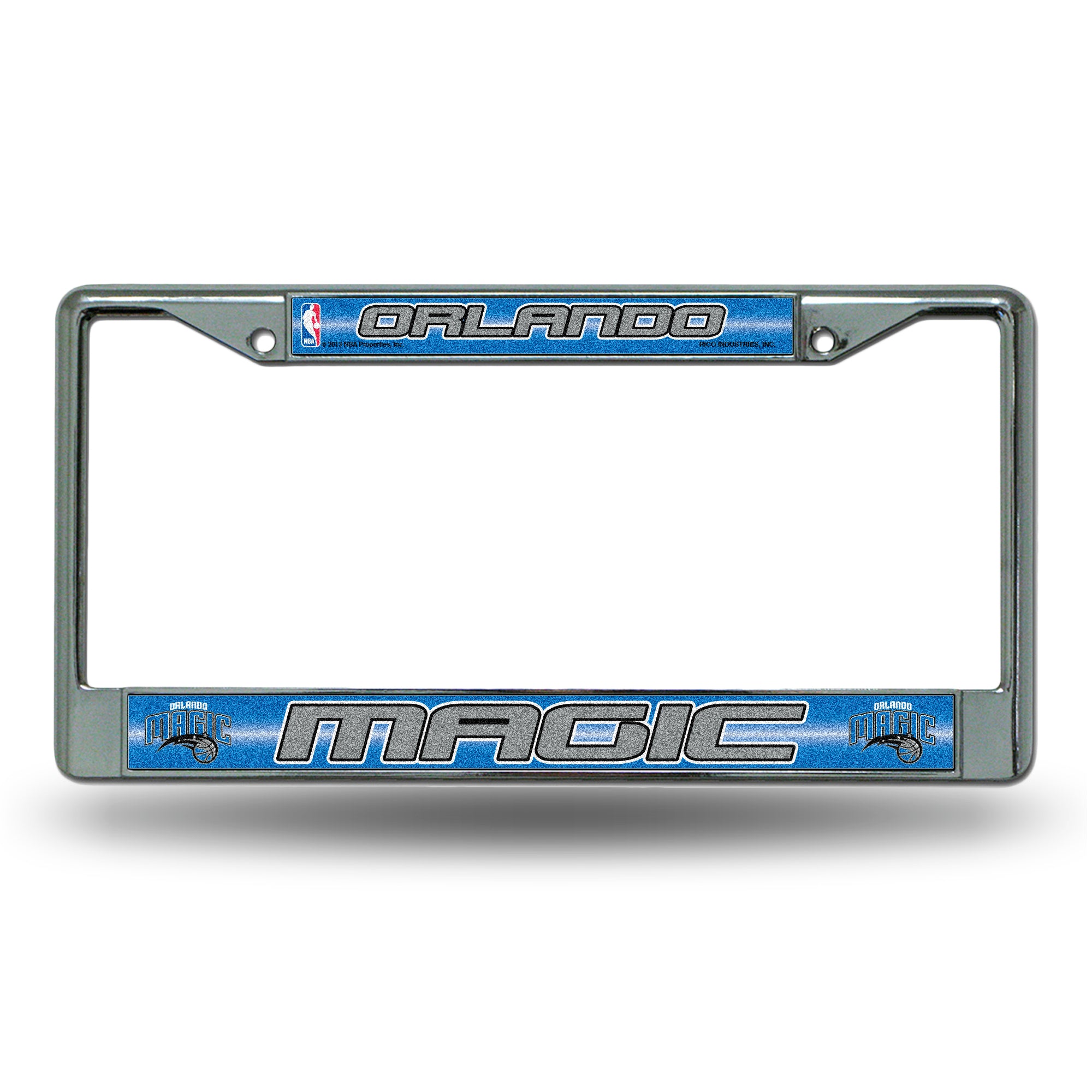 NBA Basketball Orlando Magic Classic 12" x 6" Silver Bling Chrome Car/Truck/SUV Auto Accessory