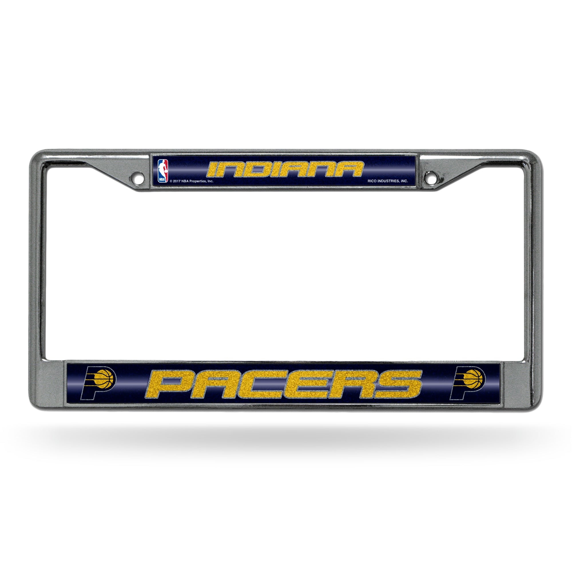 NBA Basketball Indiana Pacers Classic 12" x 6" Silver Bling Chrome Car/Truck/SUV Auto Accessory