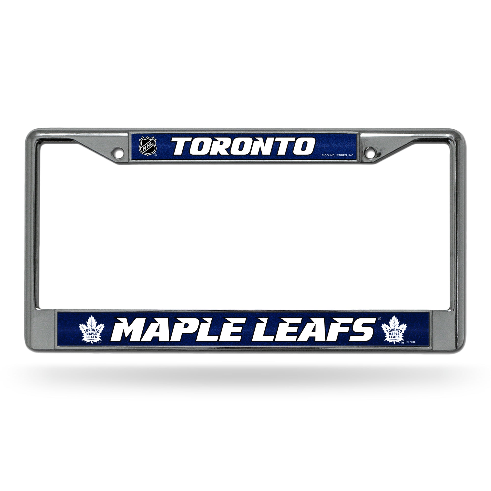 NHL Hockey Toronto Maple Leafs Classic 12" x 6" Silver Bling Chrome Car/Truck/SUV Auto Accessory