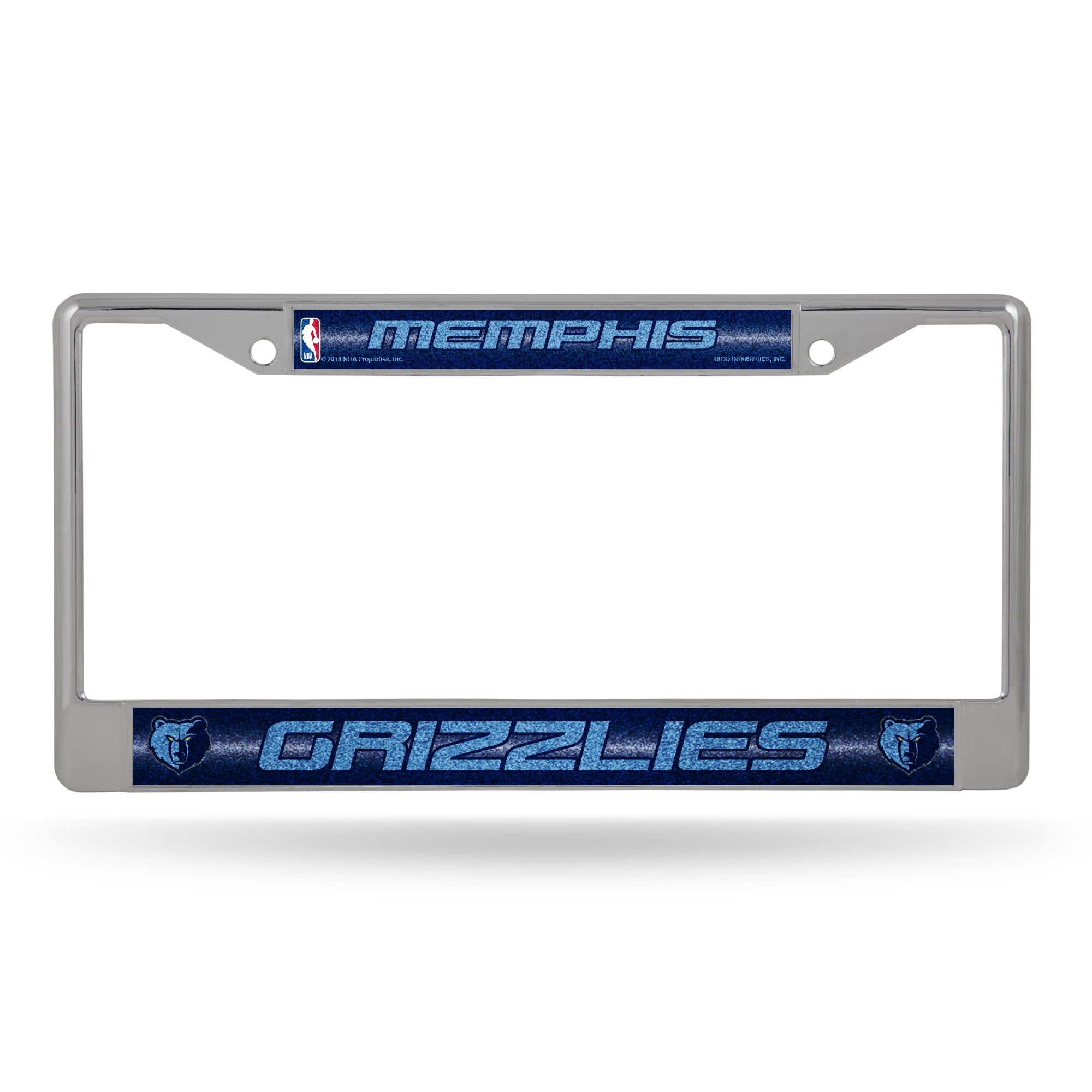NBA Basketball Memphis Grizzlies Classic 12" x 6" Silver Bling Chrome Car/Truck/SUV Auto Accessory