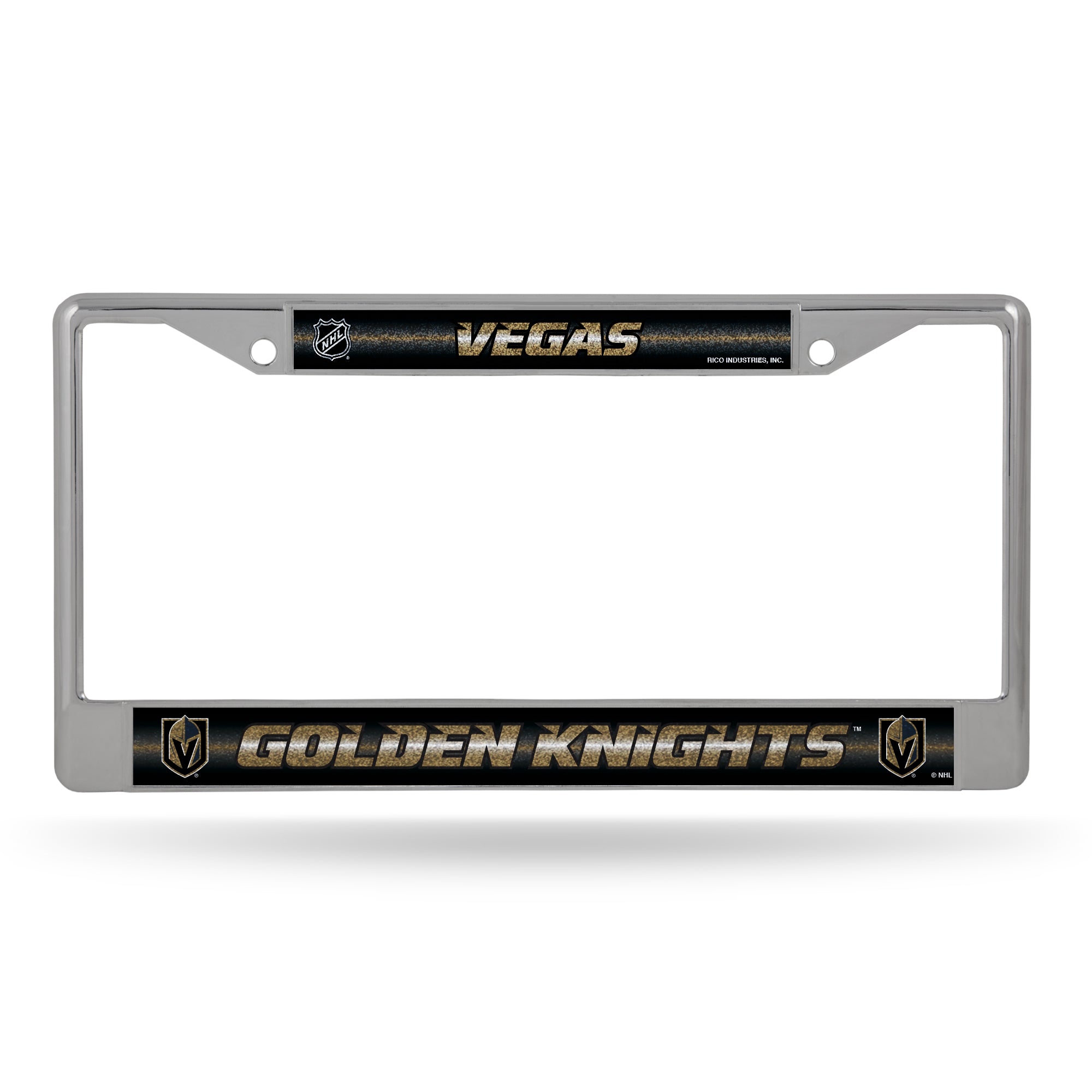 NHL Hockey Vegas Golden Knights Classic 12" x 6" Silver Bling Chrome Car/Truck/SUV Auto Accessory