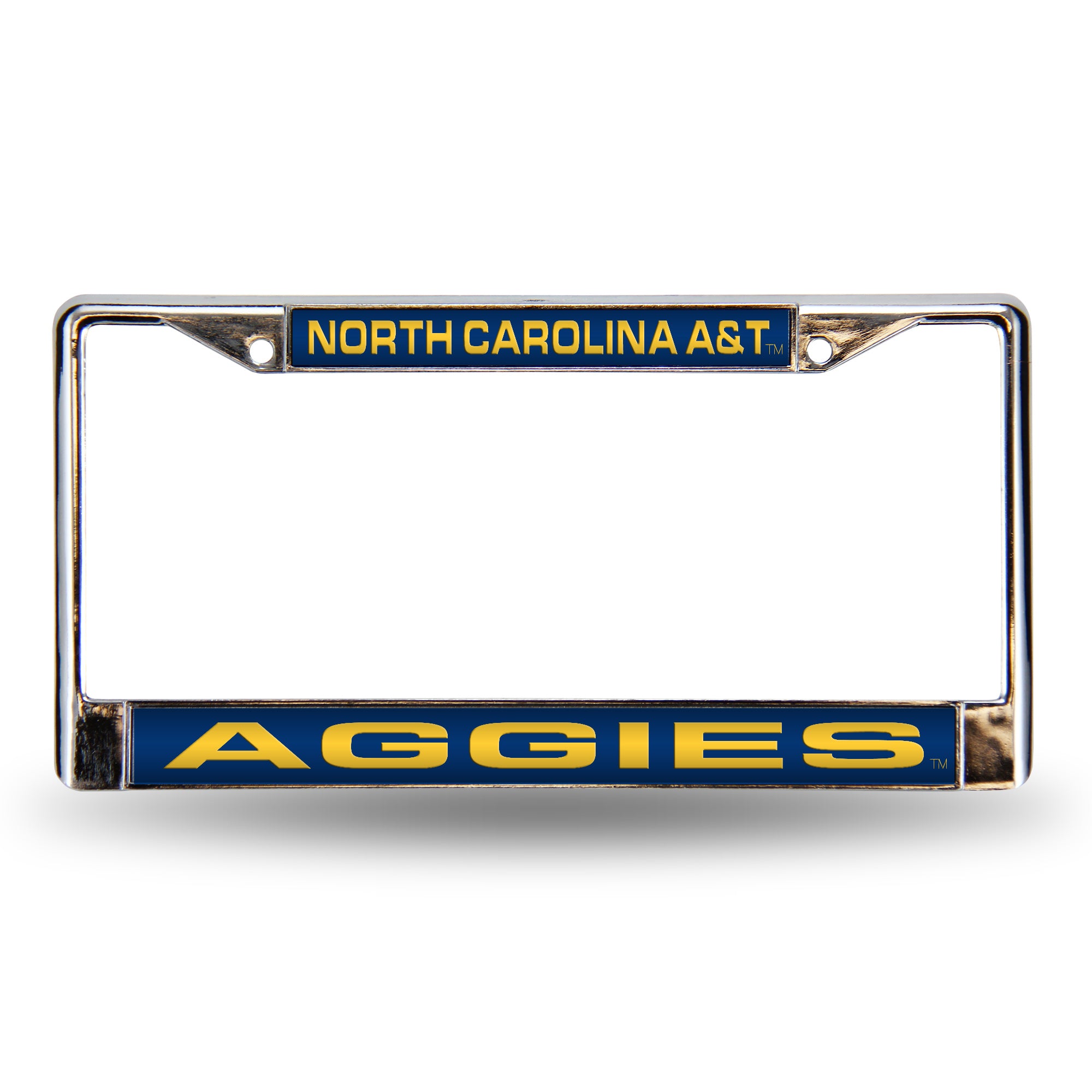 NCAA  North Carolina A&T Aggies Standard 12" x 6" Laser Cut Chrome Frame - Car/Truck/SUV Automobile Accessory