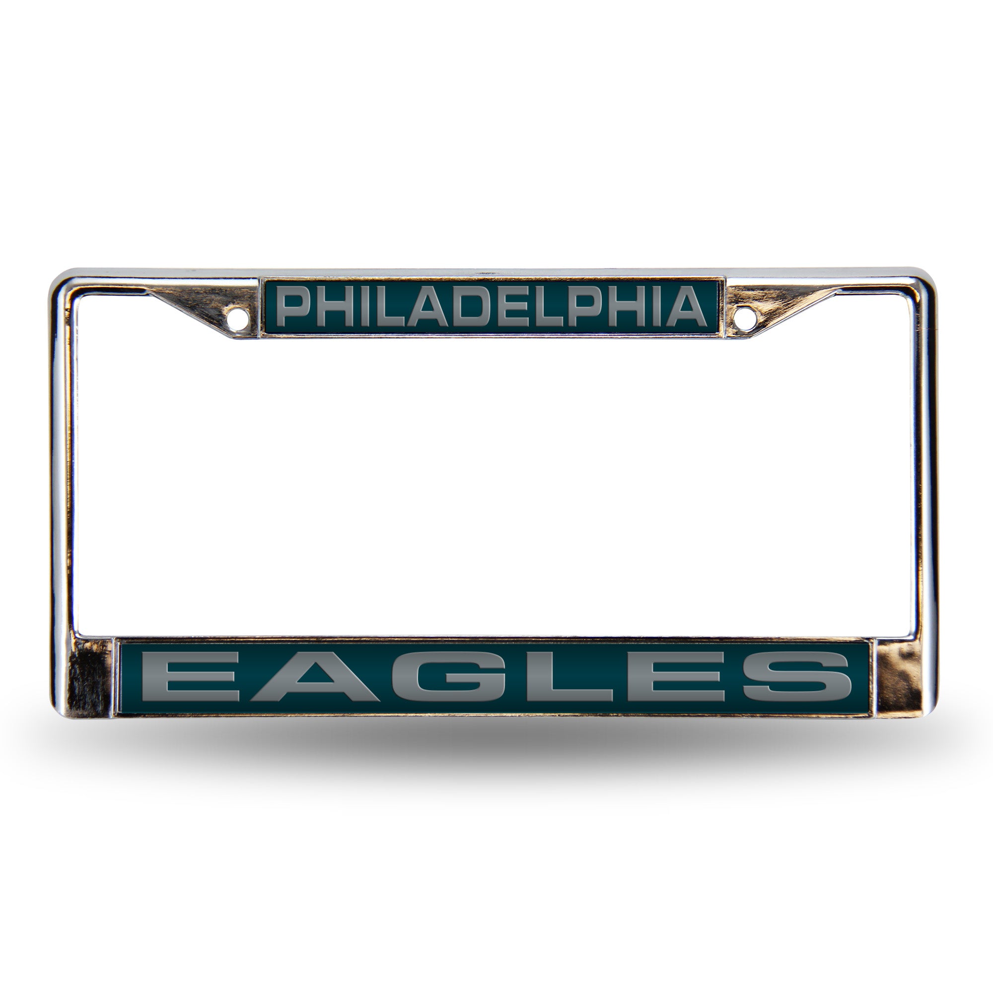 NFL Football Philadelphia Eagles Green 12" x 6" Laser Cut Chrome Frame - Car/Truck/SUV Automobile Accessory