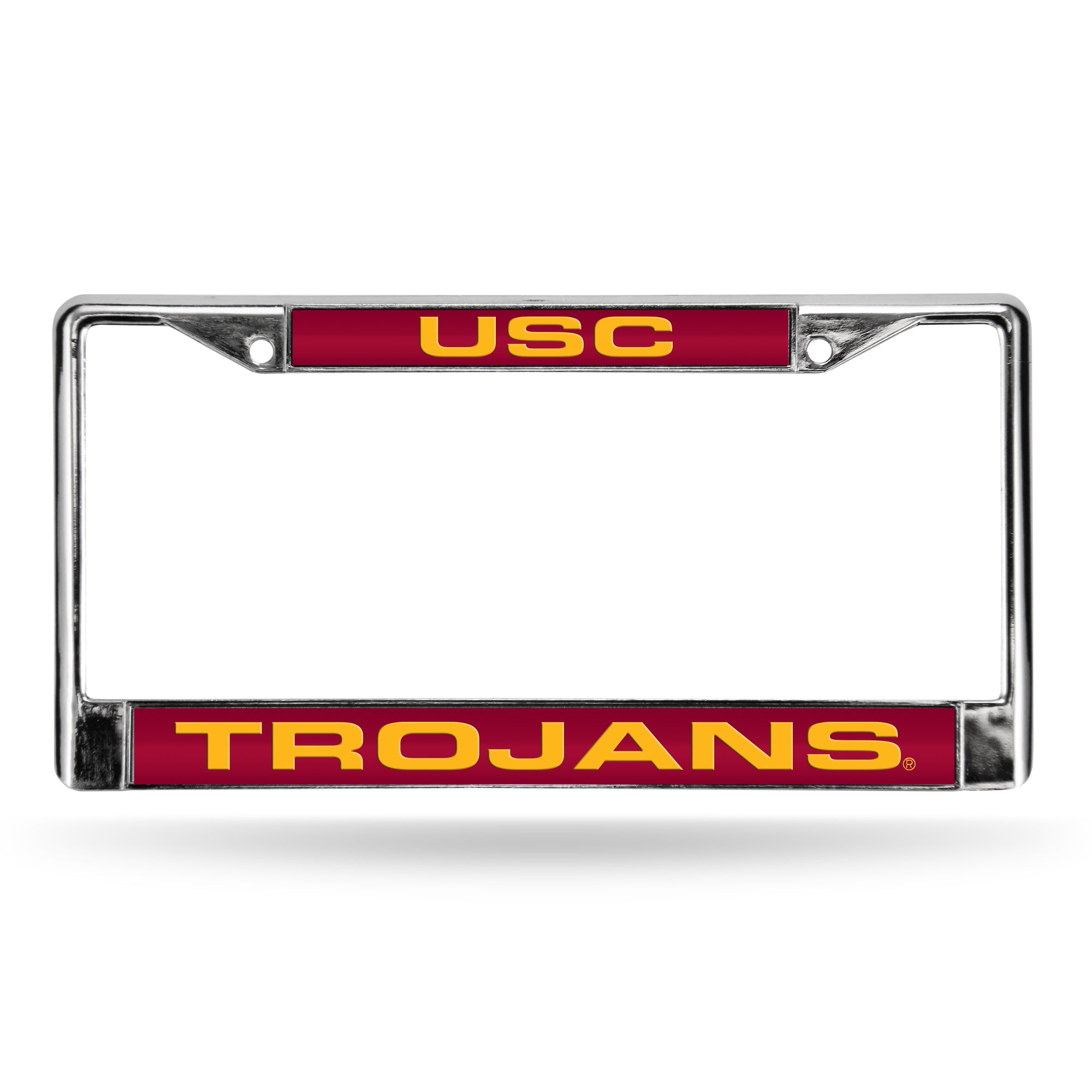 NCAA  Southern California Trojans USC Standard 12" x 6" Laser Cut Chrome Frame - Car/Truck/SUV Automobile Accessory