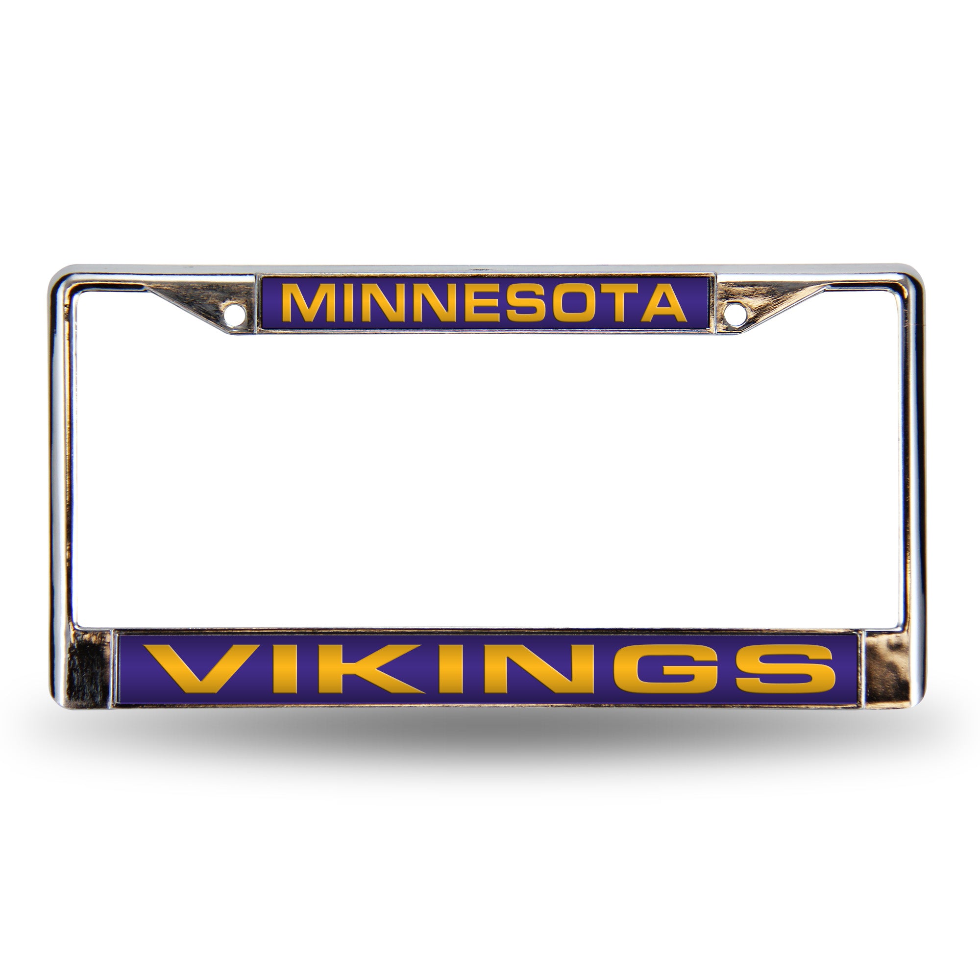 NFL Football Minnesota Vikings Purple 12" x 6" Laser Cut Chrome Frame - Car/Truck/SUV Automobile Accessory