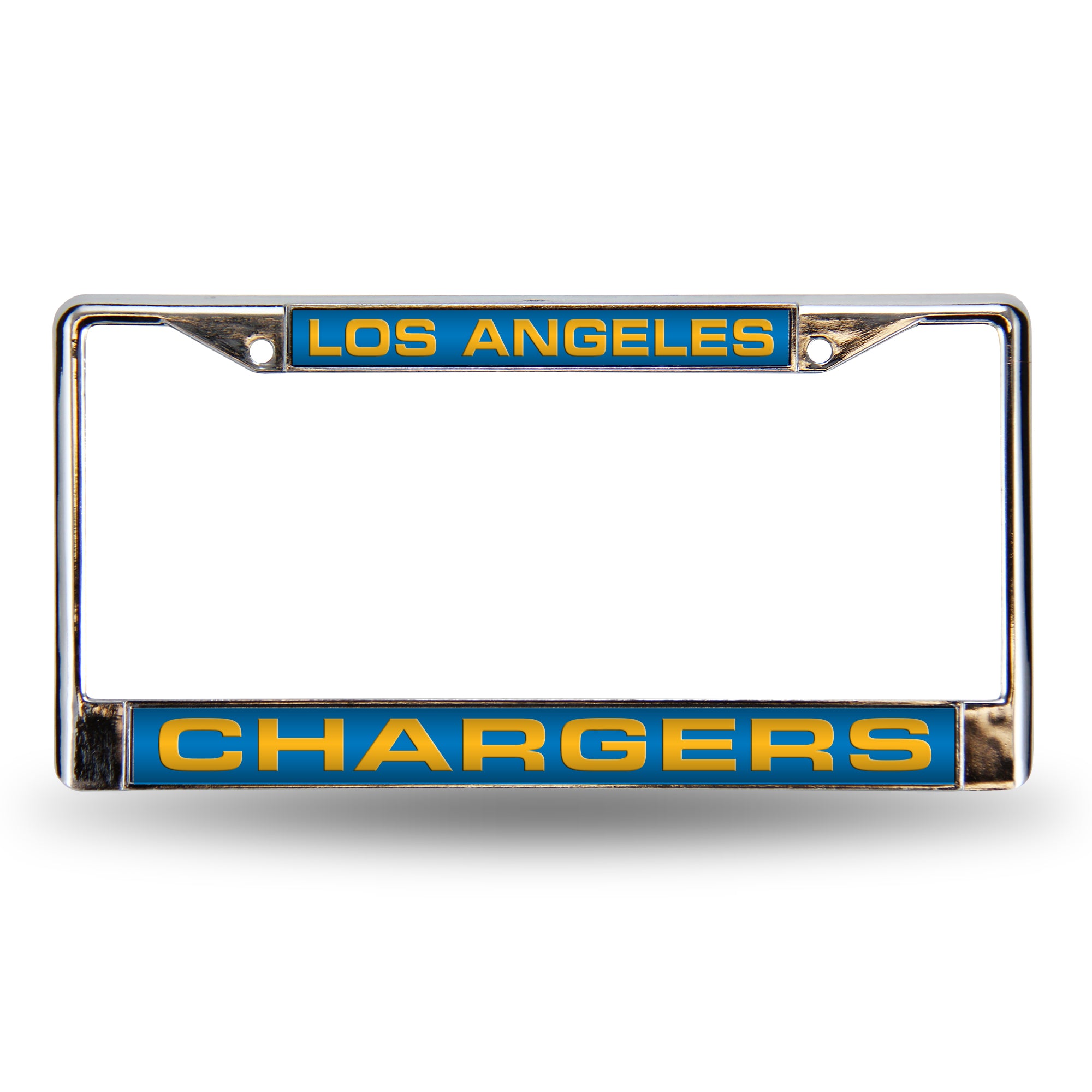 NFL Football Los Angeles Chargers Blue 12" x 6" Laser Cut Chrome Frame - Car/Truck/SUV Automobile Accessory