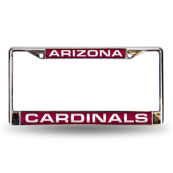 NFL Football Arizona Cardinals Red 12" x 6" Laser Cut Chrome Frame - Car/Truck/SUV Automobile Accessory