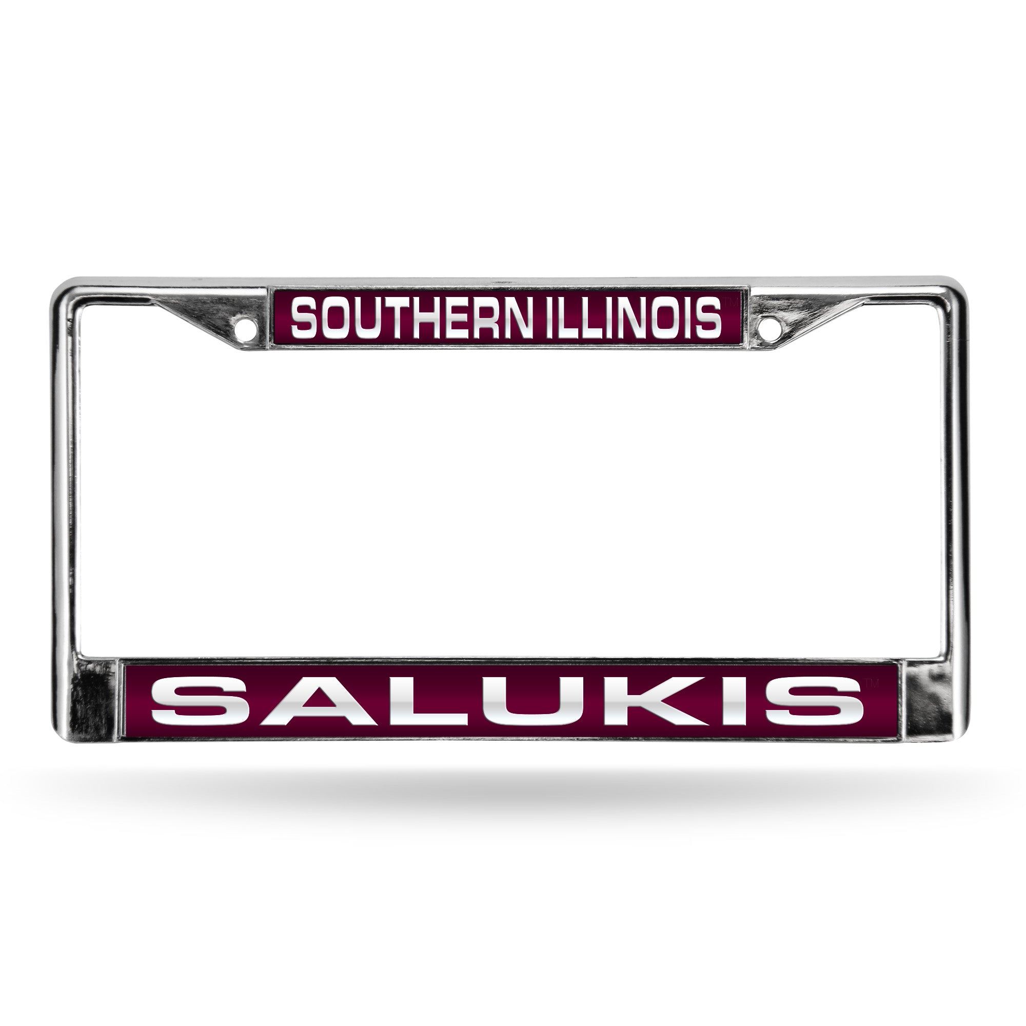 NCAA  Southern Illinois Salukis Standard 12" x 6" Laser Cut Chrome Frame - Car/Truck/SUV Automobile Accessory