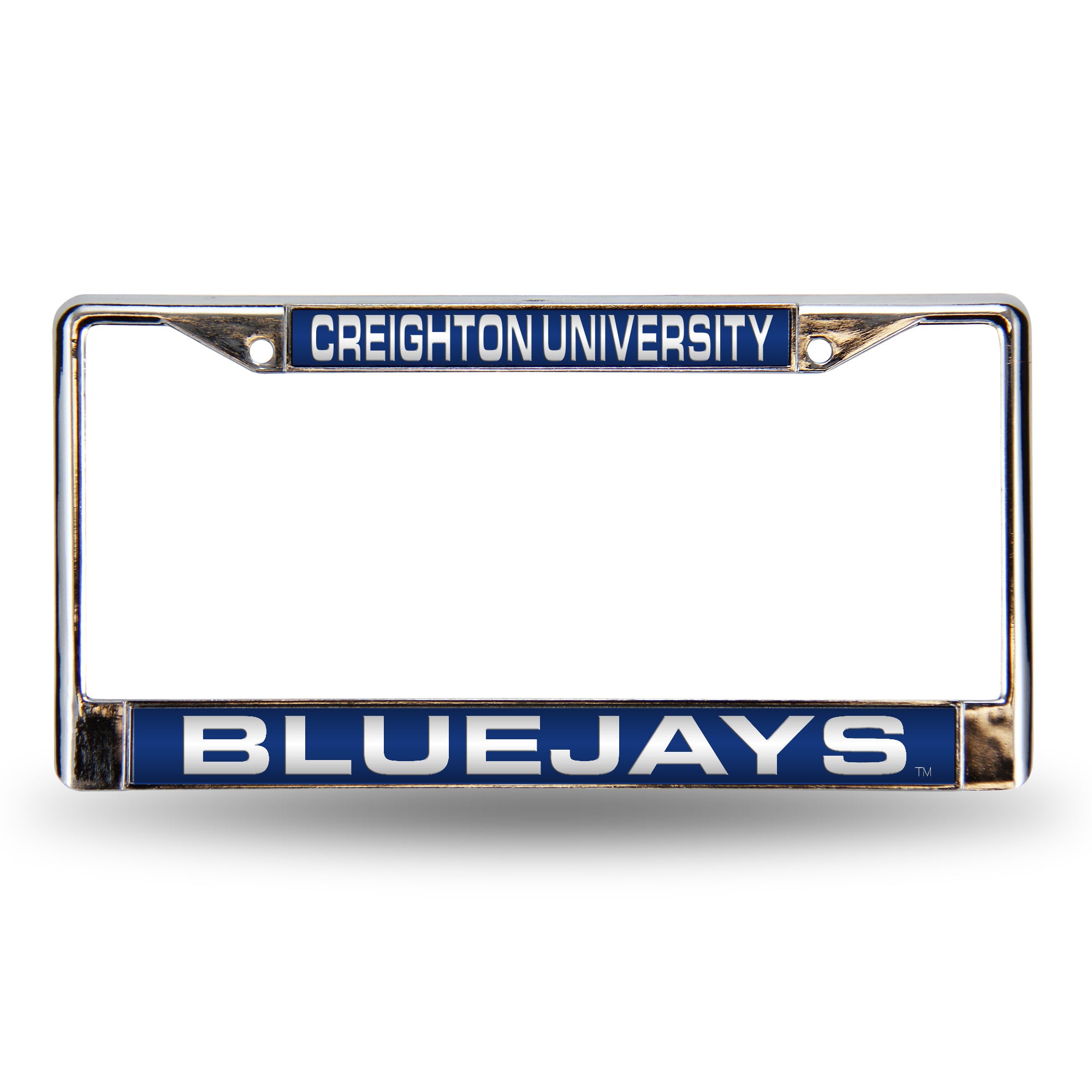 NCAA  Creighton Bluejays Standard 12" x 6" Laser Cut Chrome Frame - Car/Truck/SUV Automobile Accessory