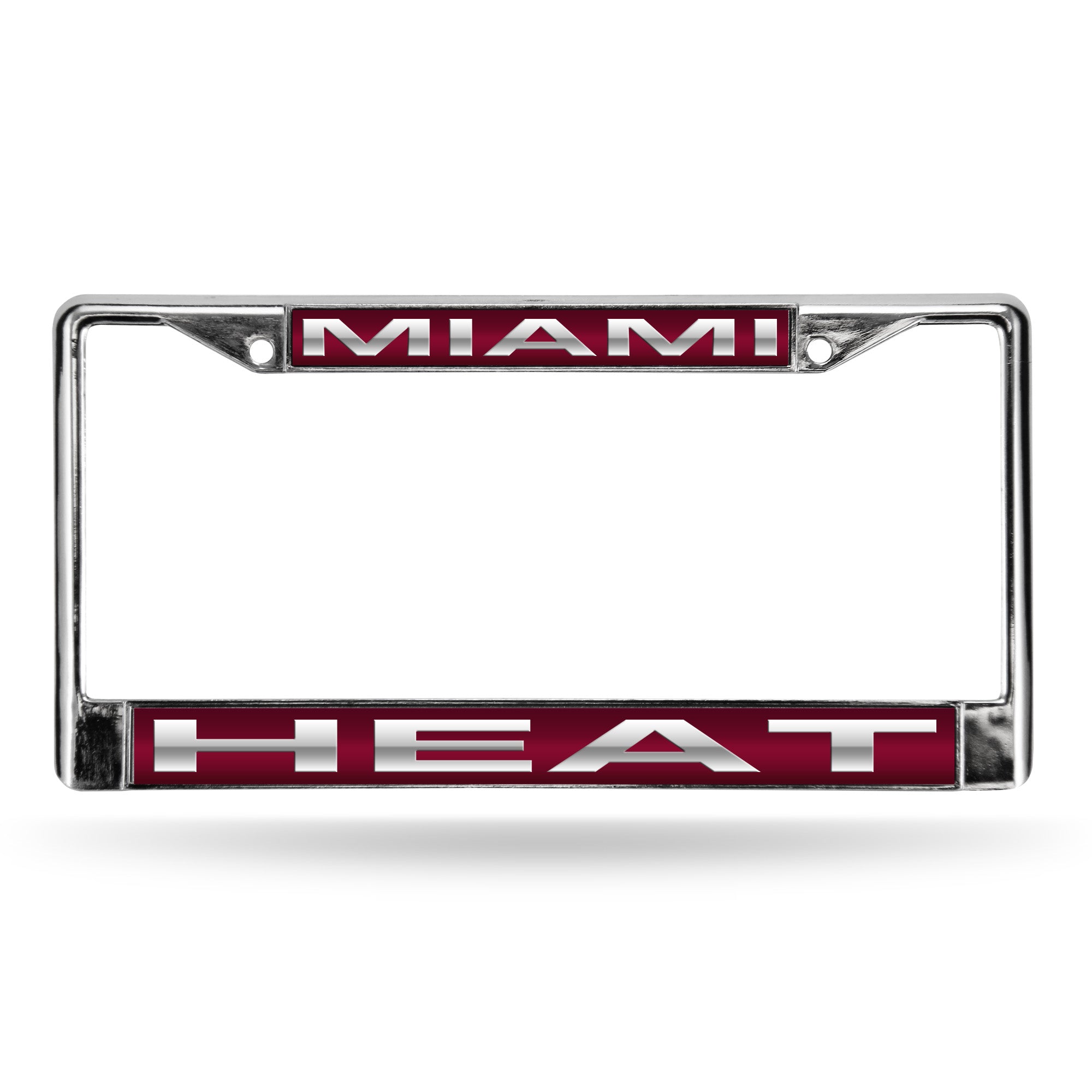 NBA Basketball Miami Heat Red 12" x 6" Laser Cut Chrome Frame - Car/Truck/SUV Automobile Accessory