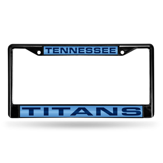 NFL Football Tennessee Titans Black 12" x 6" Black Laser Cut Chrome Frame - Car/Truck/SUV Automobile Accessory