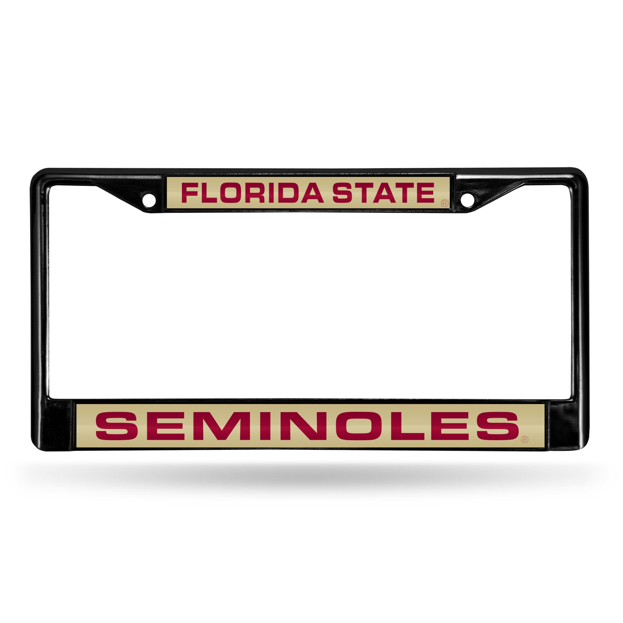 NCAA  Florida State Seminoles Black 12" x 6" Black Laser Cut Chrome Frame - Car/Truck/SUV Automobile Accessory