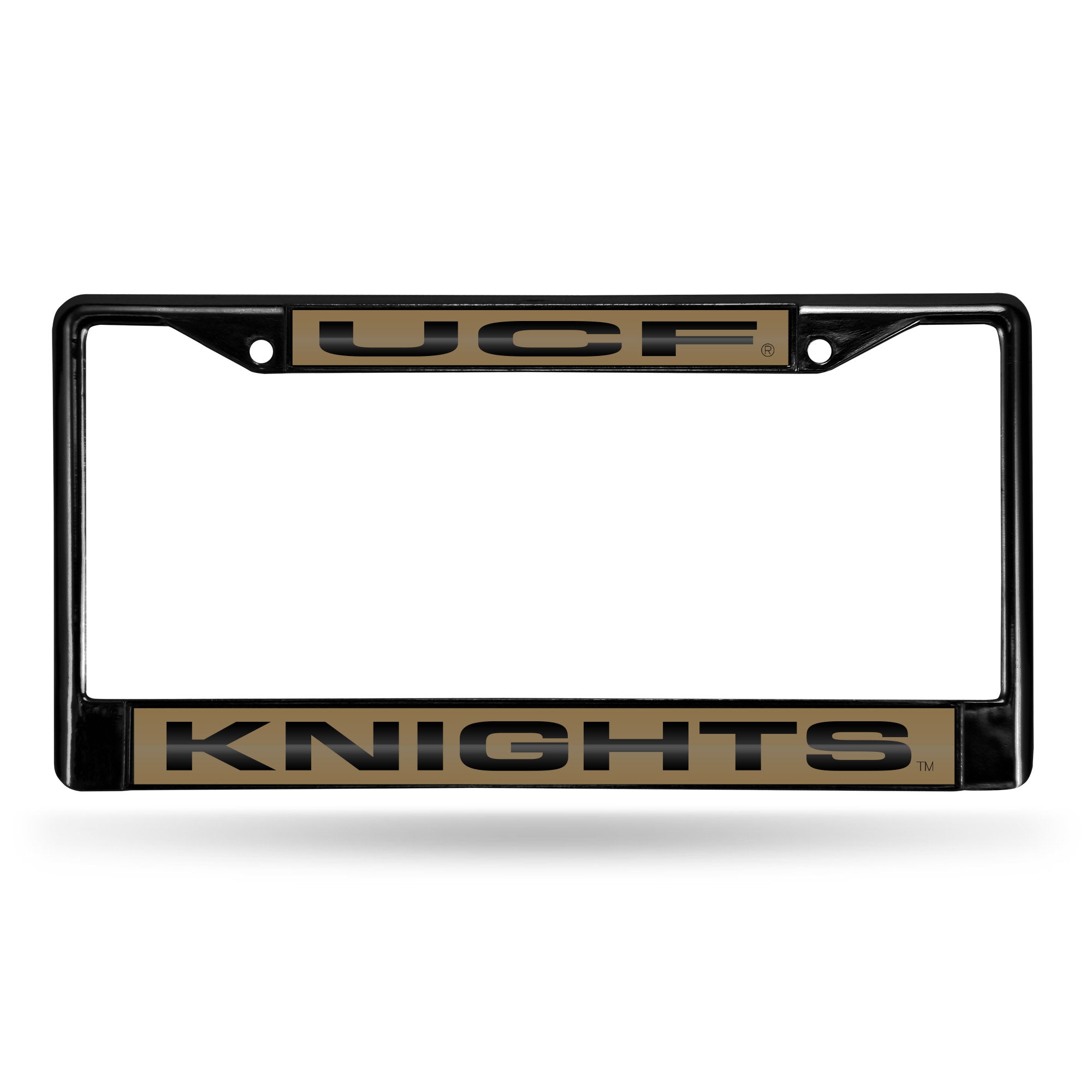 NCAA  Central Florida Knights UCF Black 12" x 6" Black Laser Cut Chrome Frame - Car/Truck/SUV Automobile Accessory