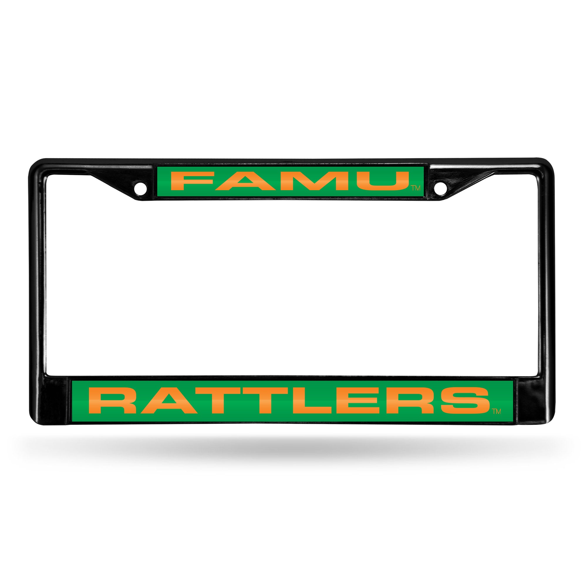 NCAA  Florida A&M Rattlers Black 12" x 6" Black Laser Cut Chrome Frame - Car/Truck/SUV Automobile Accessory