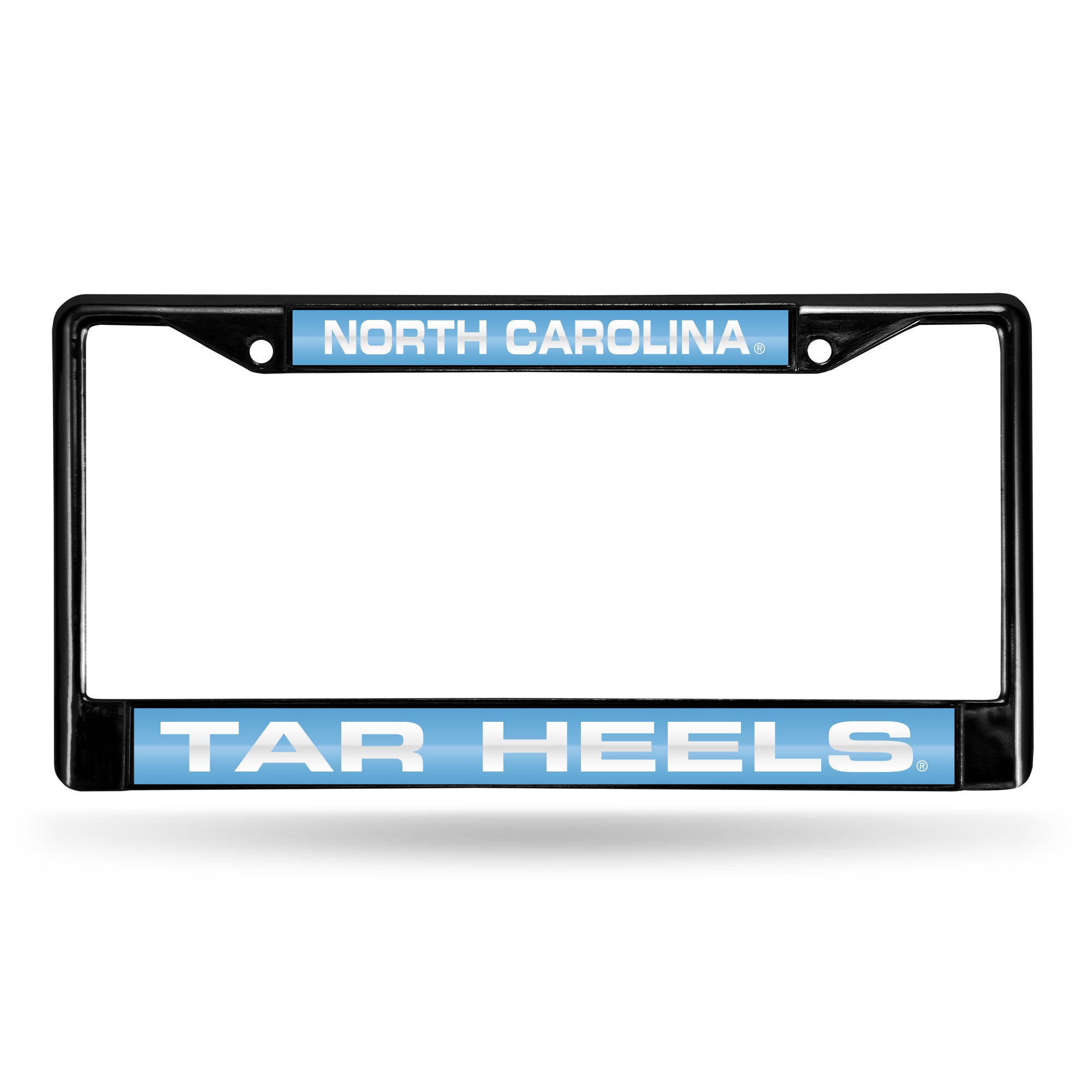 NCAA  North Carolina Tar Heels Black 12" x 6" Black Laser Cut Chrome Frame - Car/Truck/SUV Automobile Accessory