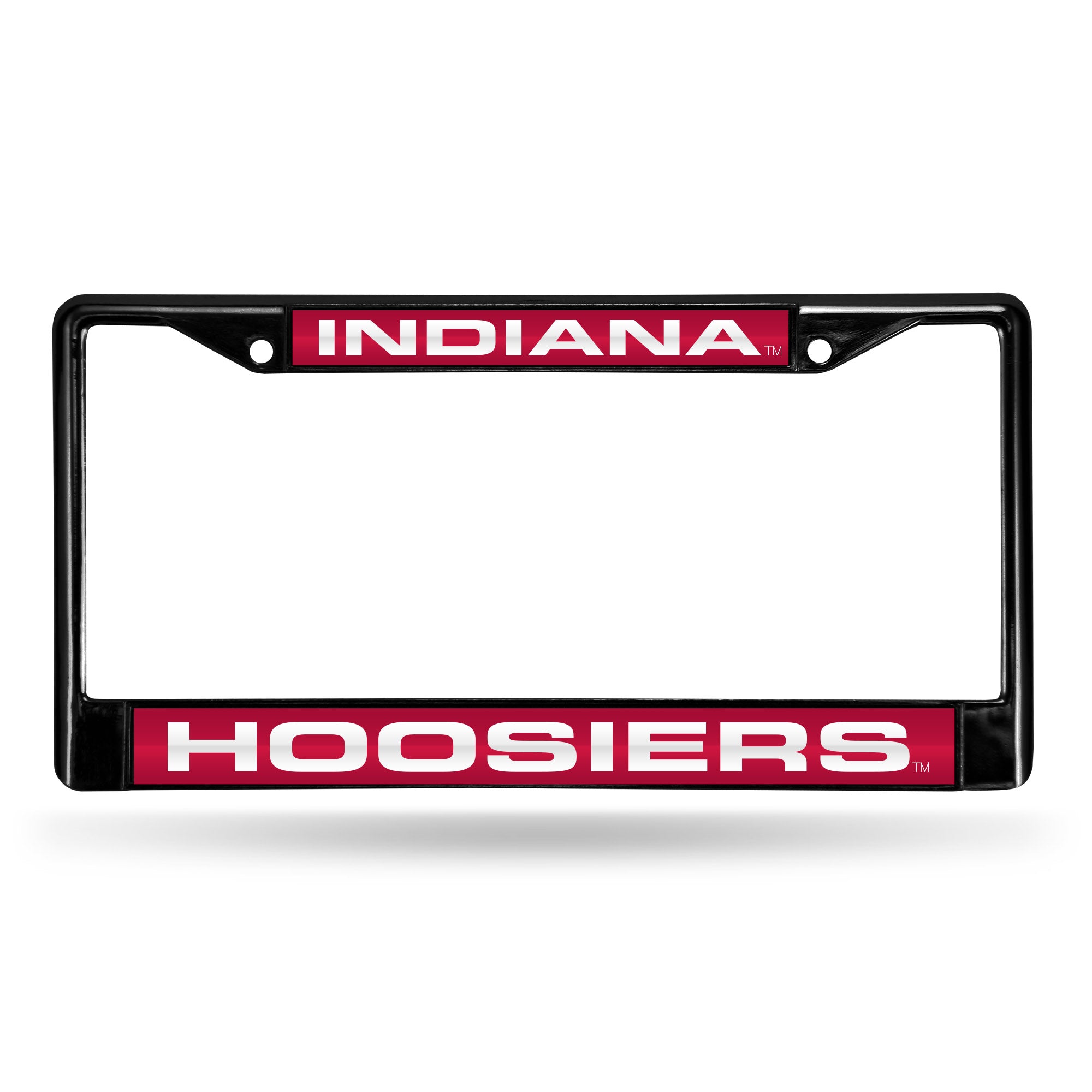 NCAA  Indiana Hoosiers Black 12" x 6" Black Laser Cut Chrome Frame - Car/Truck/SUV Automobile Accessory