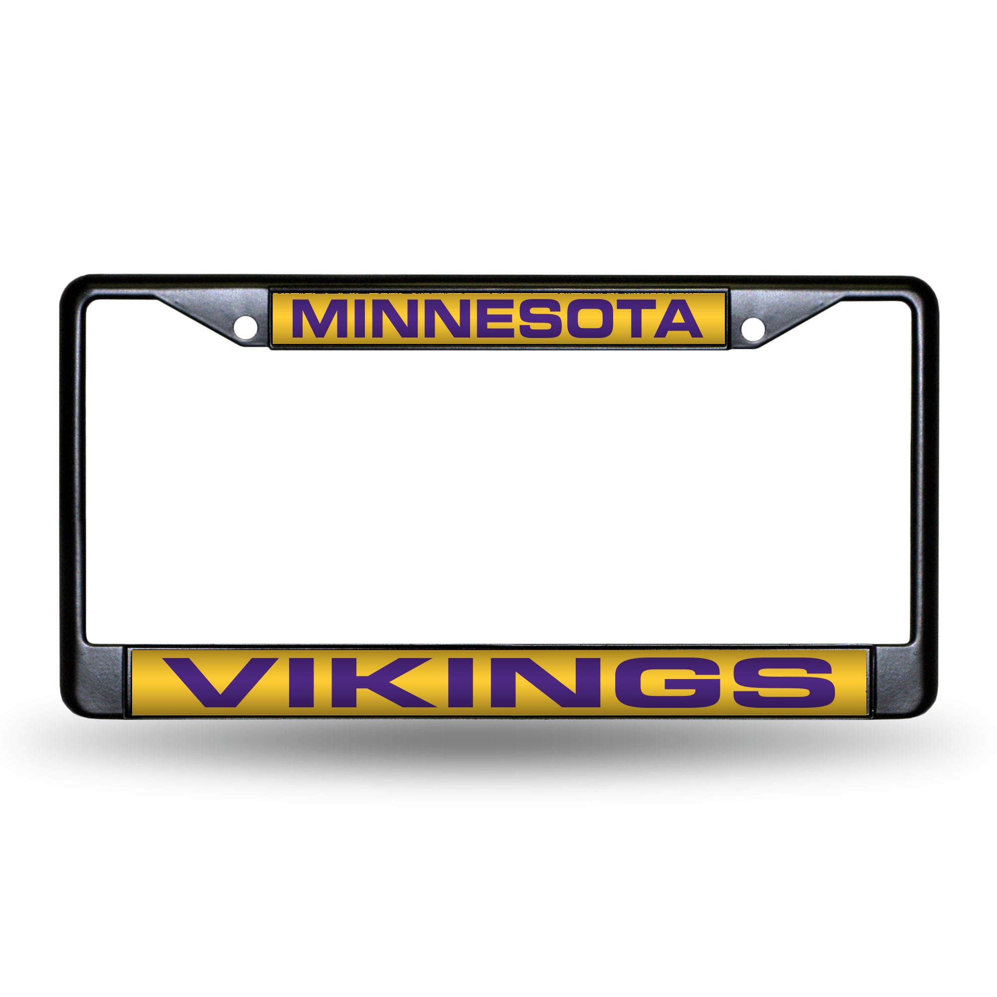NFL Football Minnesota Vikings Black 12" x 6" Black Laser Cut Chrome Frame - Car/Truck/SUV Automobile Accessory