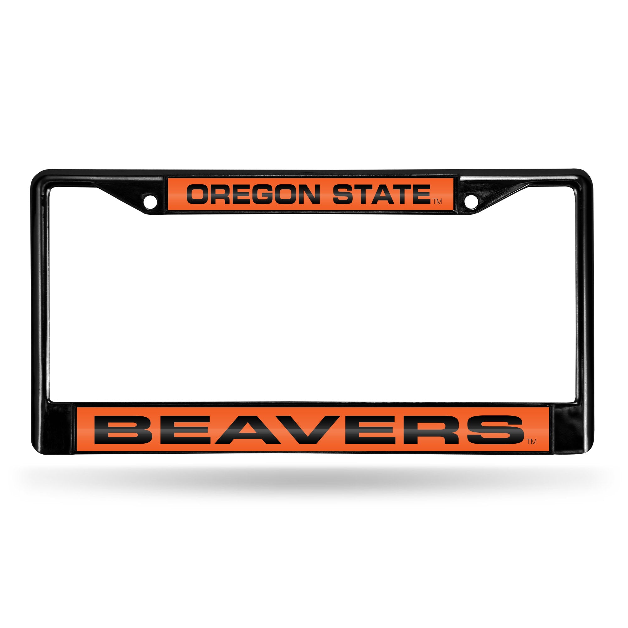 NCAA  Oregon State Beavers Black 12" x 6" Black Laser Cut Chrome Frame - Car/Truck/SUV Automobile Accessory