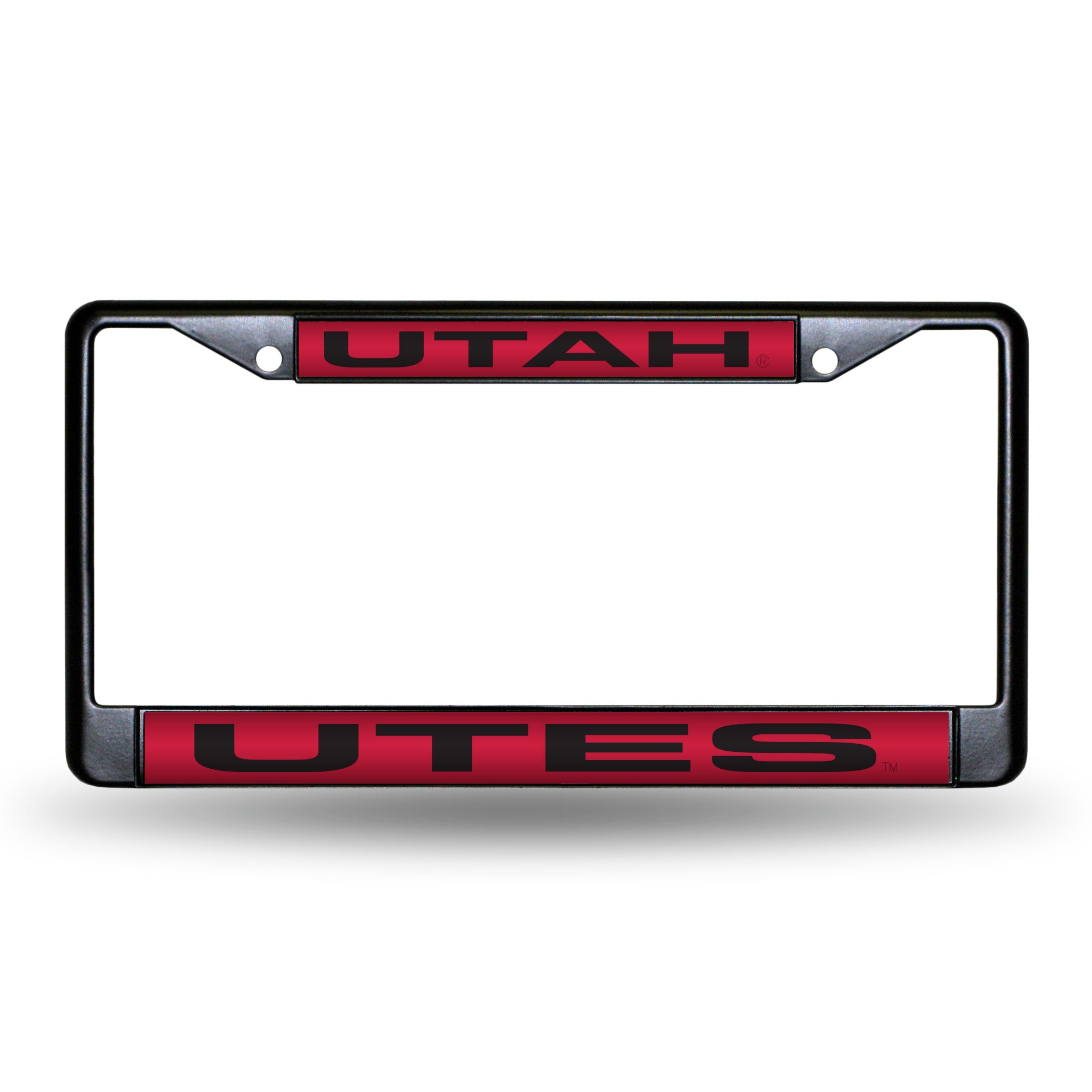 NCAA  Utah Utes Black 12" x 6" Black Laser Cut Chrome Frame - Car/Truck/SUV Automobile Accessory