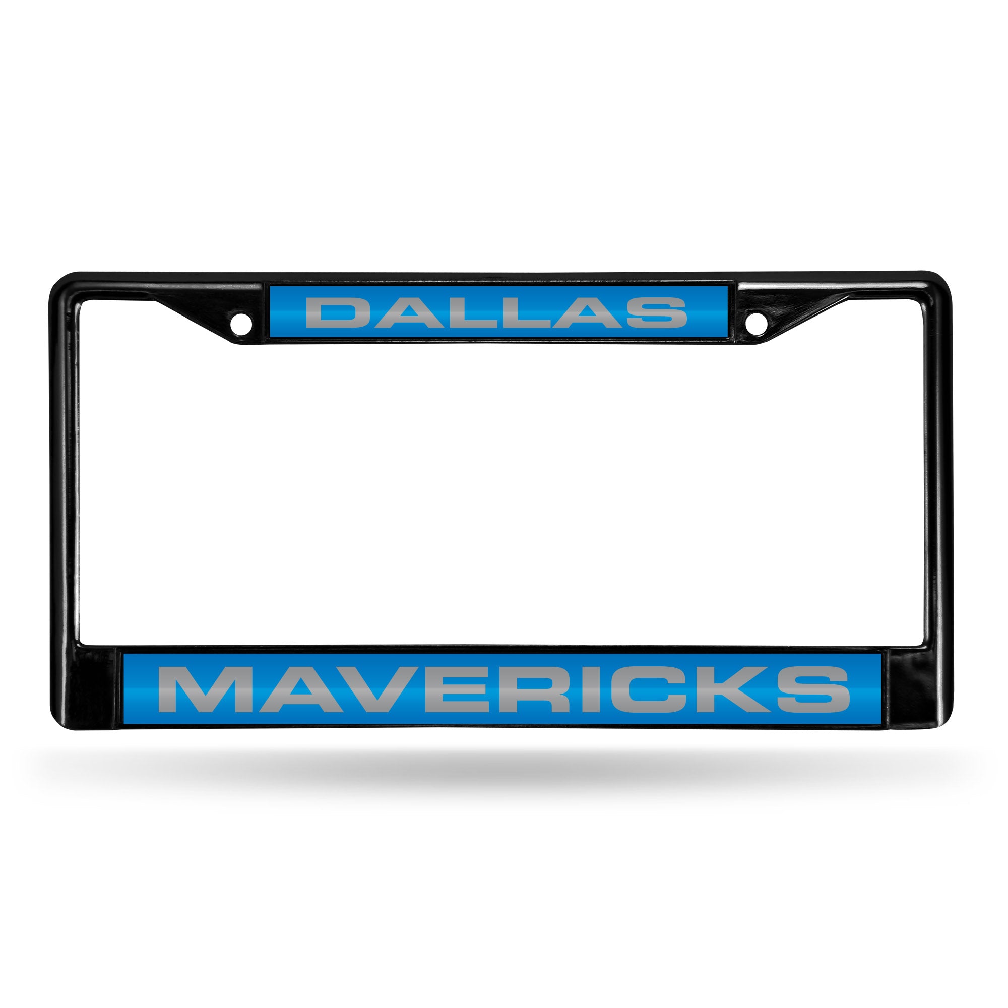 NBA Basketball Dallas Mavericks Black 12" x 6" Black Laser Cut Chrome Frame - Car/Truck/SUV Automobile Accessory