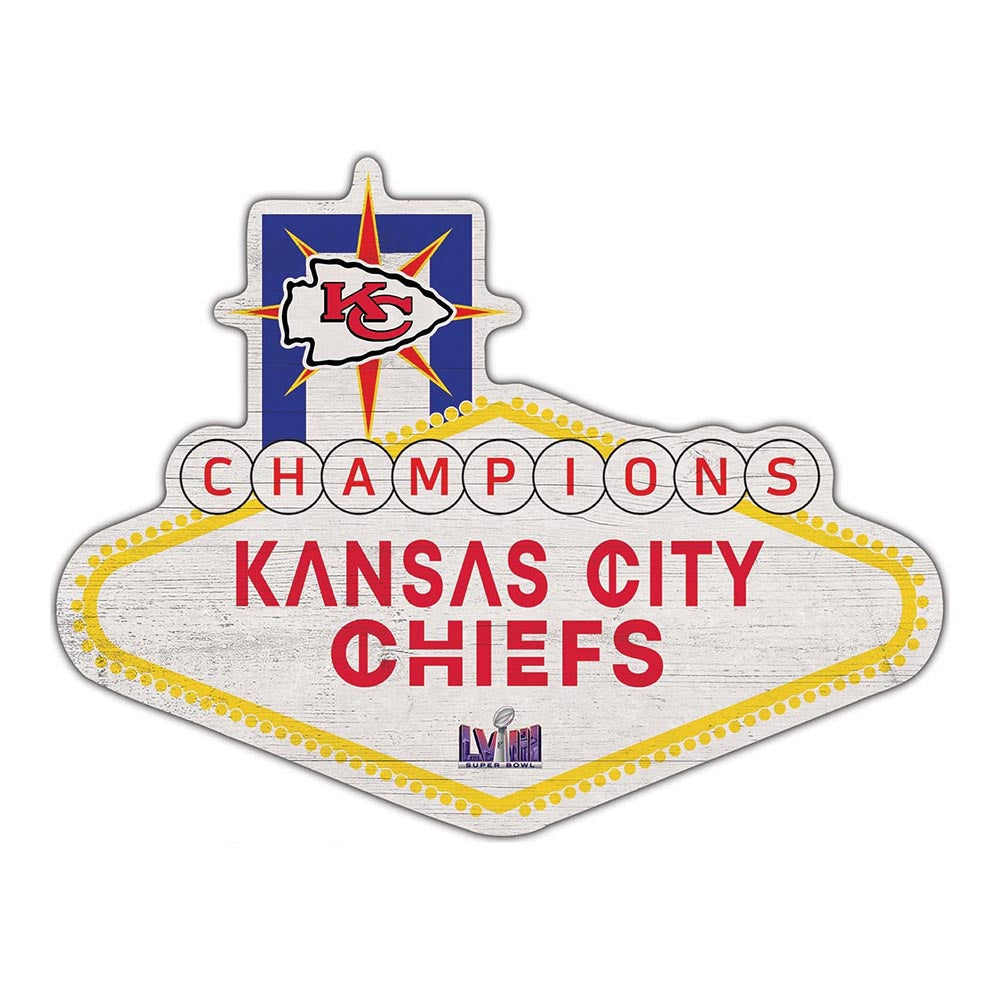 Kansas City Chiefs Super Bowl LVIII Champs Logo Cutout 12" - Sports Collectibles, Sports Memorabilia, Sports Fan Shop, Sports Gifts