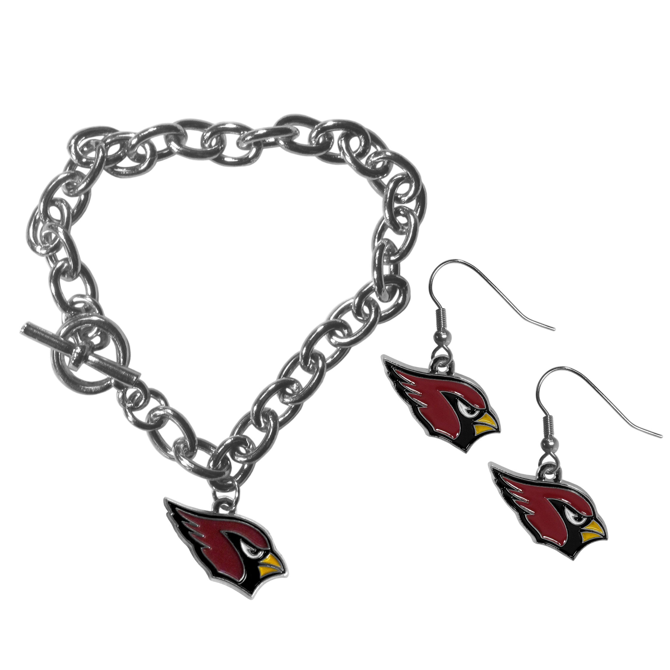 Arizona Cardinals Chain Bracelet and Dangle Earring Set