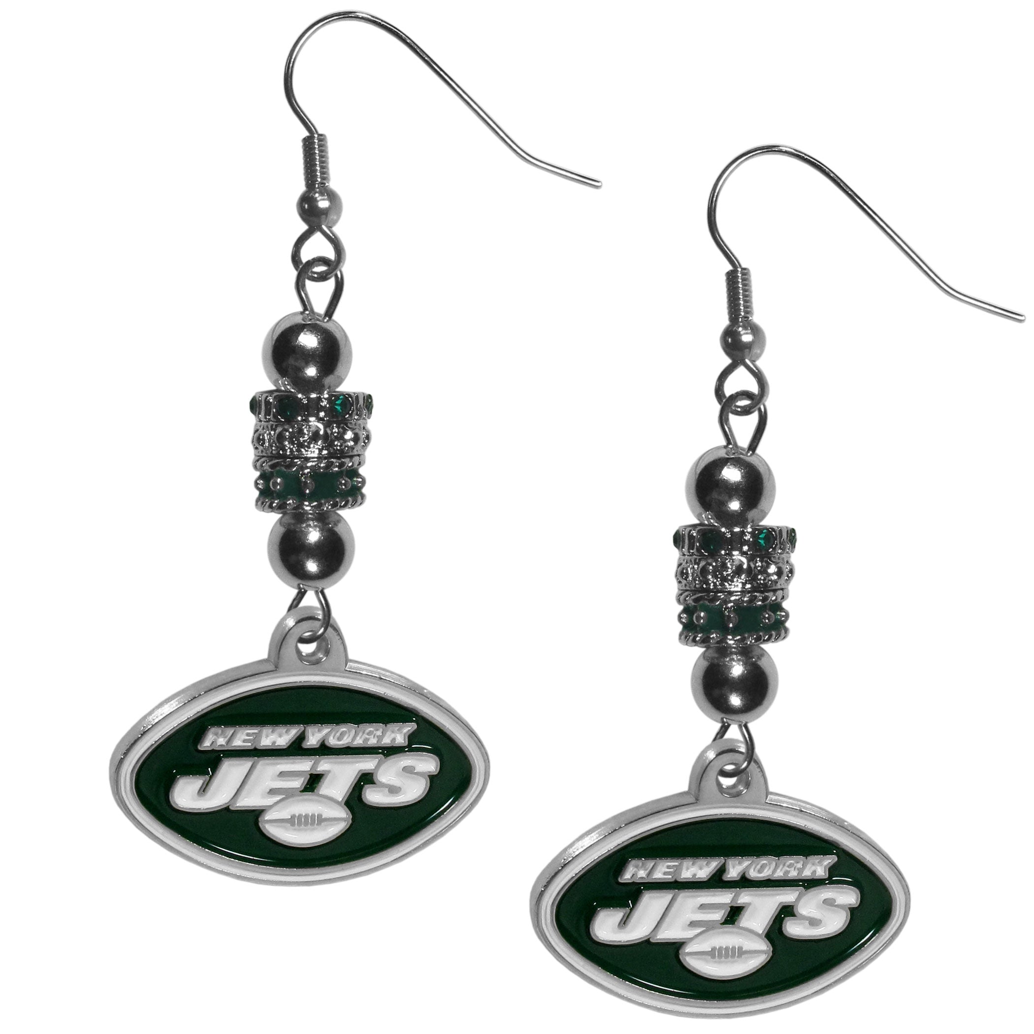 New York Jets Euro Bead Earrings