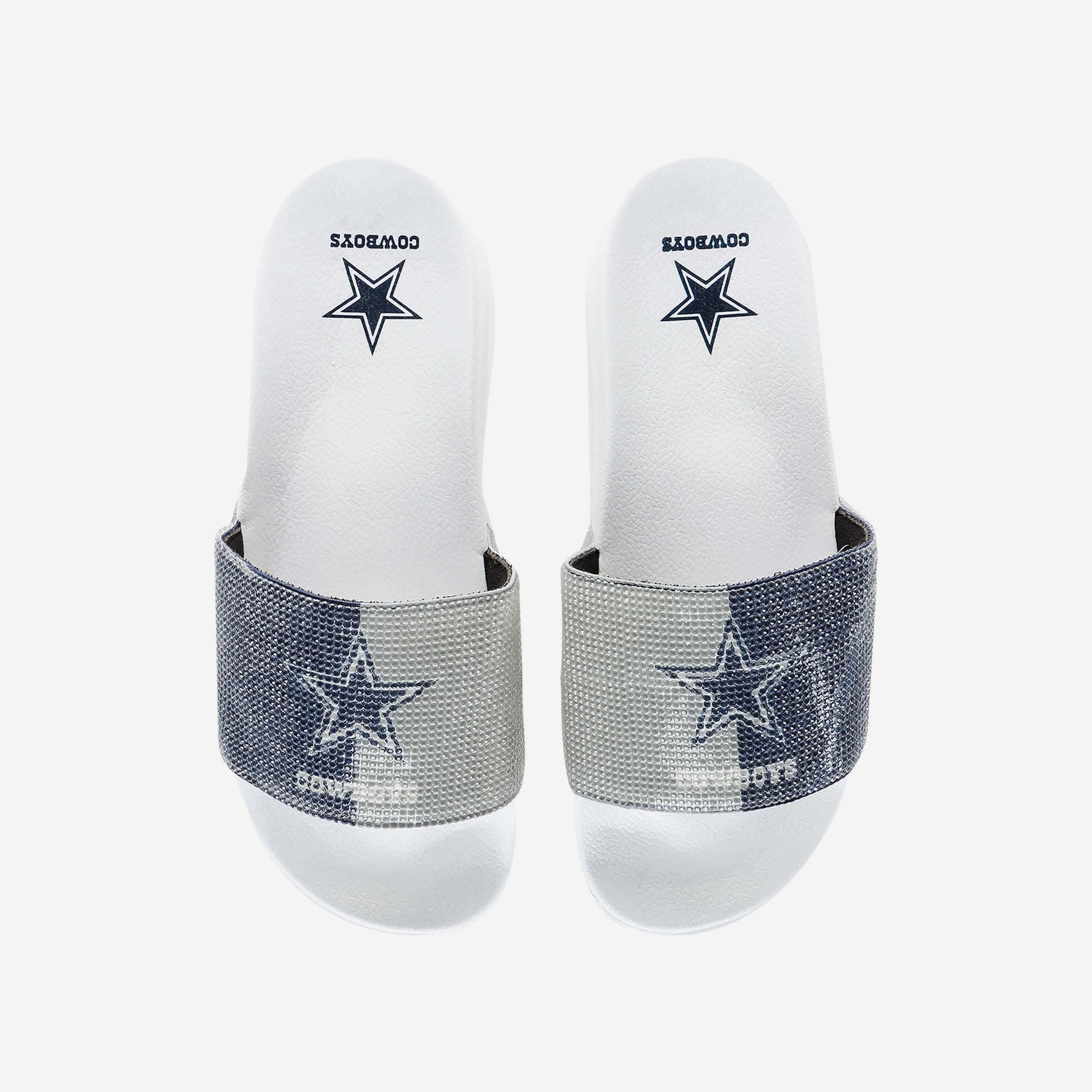 Dallas Cowboys Women's Rhinestone Slide Sandals - Medium - Sports Gifts, Sports Memorabilia, Sports Collectibles, Fan Shop
