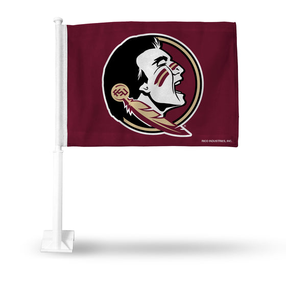 NCAA  Florida State Seminoles Standard Double Sided Car Flag -  16" x 19" - Strong Pole that Hooks Onto Car/Truck/Automobile