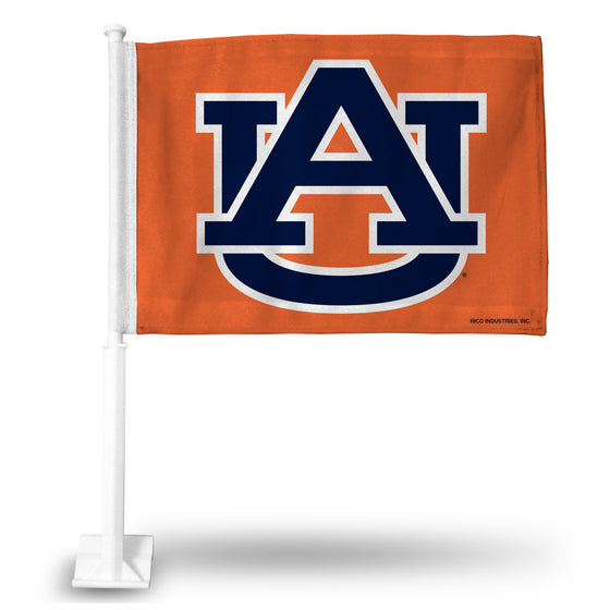 NCAA  Auburn Tigers Orange Double Sided Car Flag -  16" x 19" - Strong Pole that Hooks Onto Car/Truck/Automobile