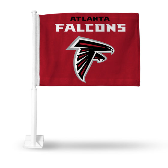 NFL Football Atlanta Falcons Red Double Sided Car Flag -  16" x 19" - Strong Pole that Hooks Onto Car/Truck/Automobile