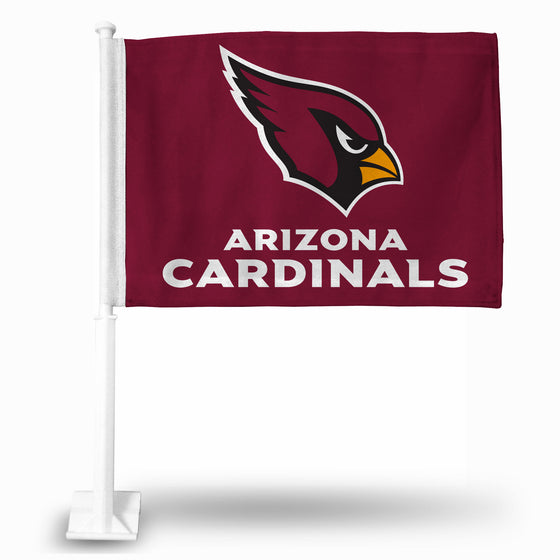 NFL Football Arizona Cardinals Standard Double Sided Car Flag -  16" x 19" - Strong Pole that Hooks Onto Car/Truck/Automobile
