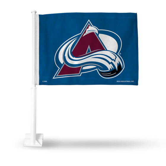 NHL Hockey Colorado Avalanche Standard Double Sided Car Flag -  16" x 19" - Strong Pole that Hooks Onto Car/Truck/Automobile