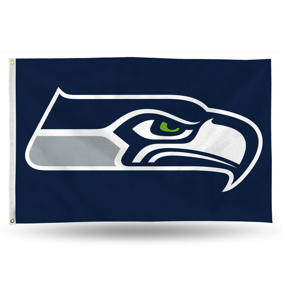 NFL Football Seattle Seahawks Standard 3' x 5' Banner Flag Single Sided - Indoor or Outdoor - Home Décor