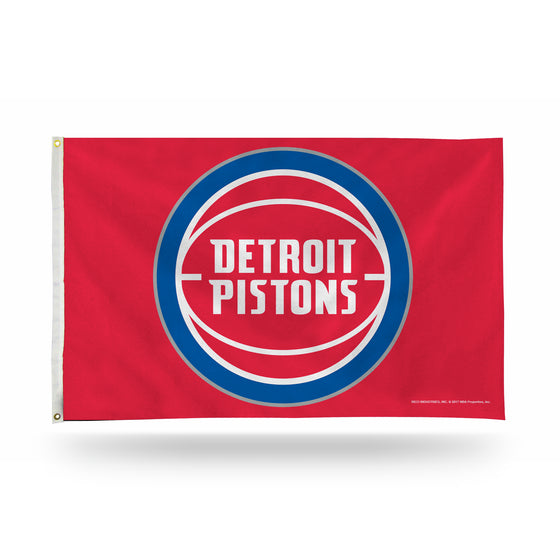NBA Basketball Detroit Pistons Standard 3' x 5' Banner Flag Single Sided - Indoor or Outdoor - Home Décor