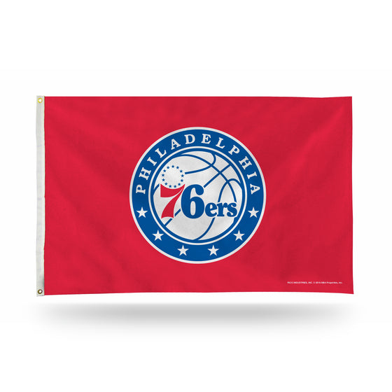 NBA Basketball Philadelphia 76ers Standard 3' x 5' Banner Flag Single Sided - Indoor or Outdoor - Home Décor