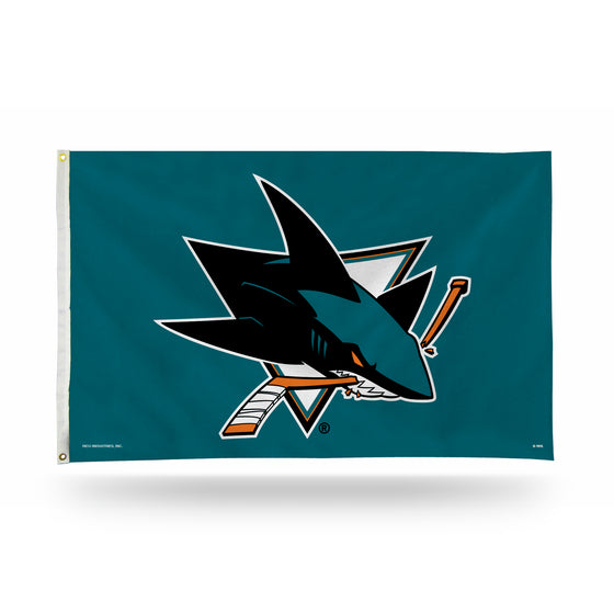 NHL Hockey San Jose Sharks Standard 3' x 5' Banner Flag Single Sided - Indoor or Outdoor - Home Décor