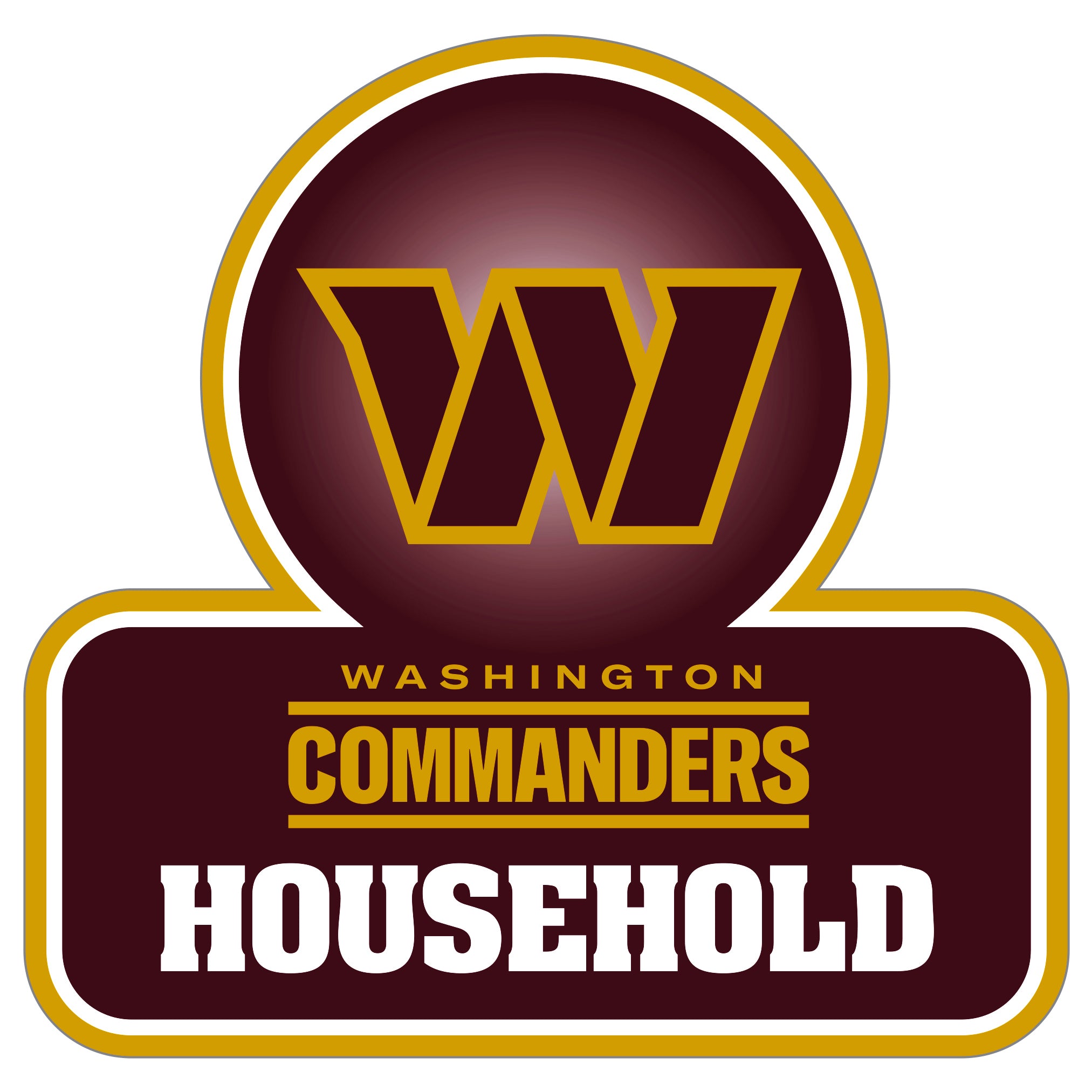 Washington Commanders Household Auto Decal - Sports Collectibles, Sports Memorabilia, Sports Fan Shop, Sports Gifts