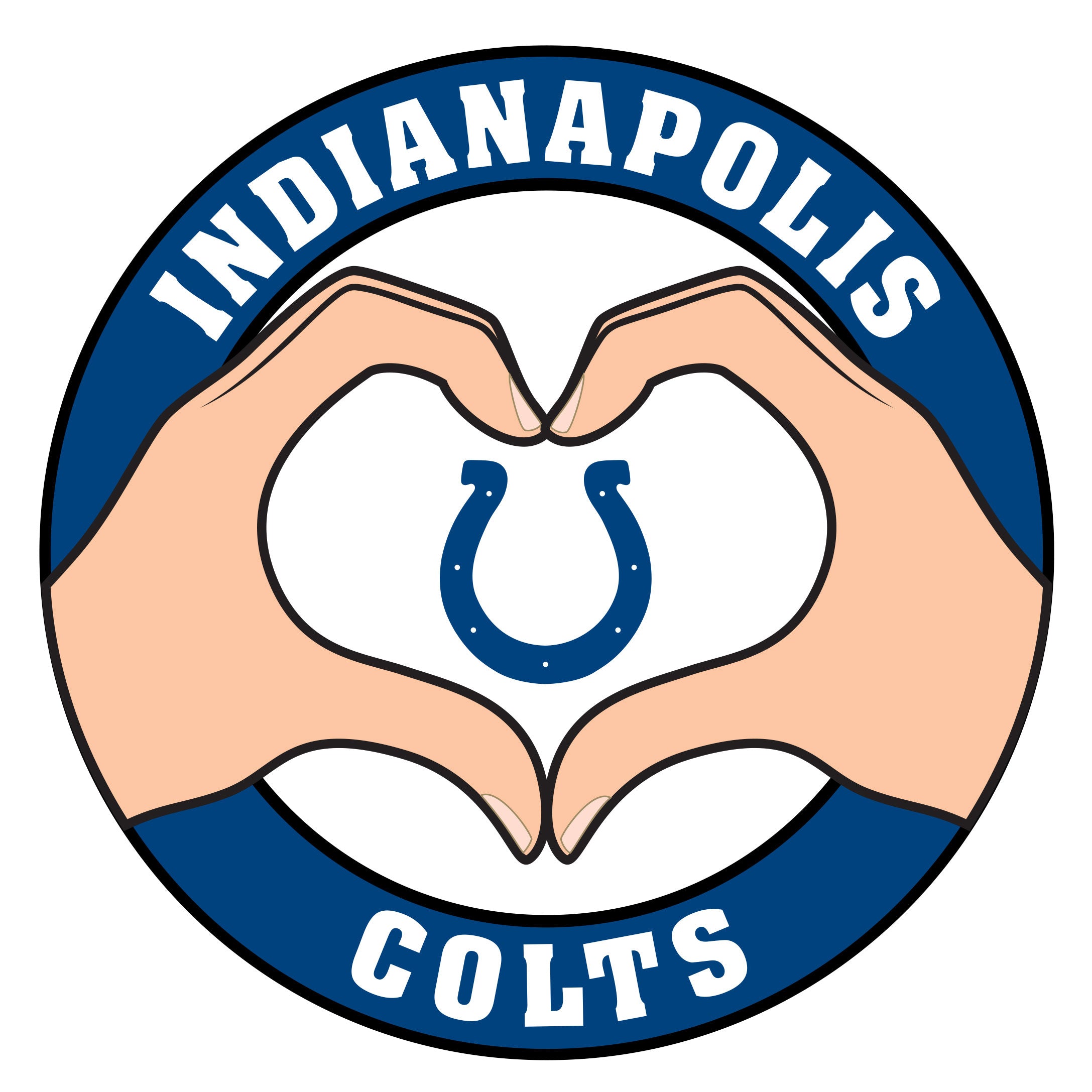 Indianapolis Colts Heart Hands Decal