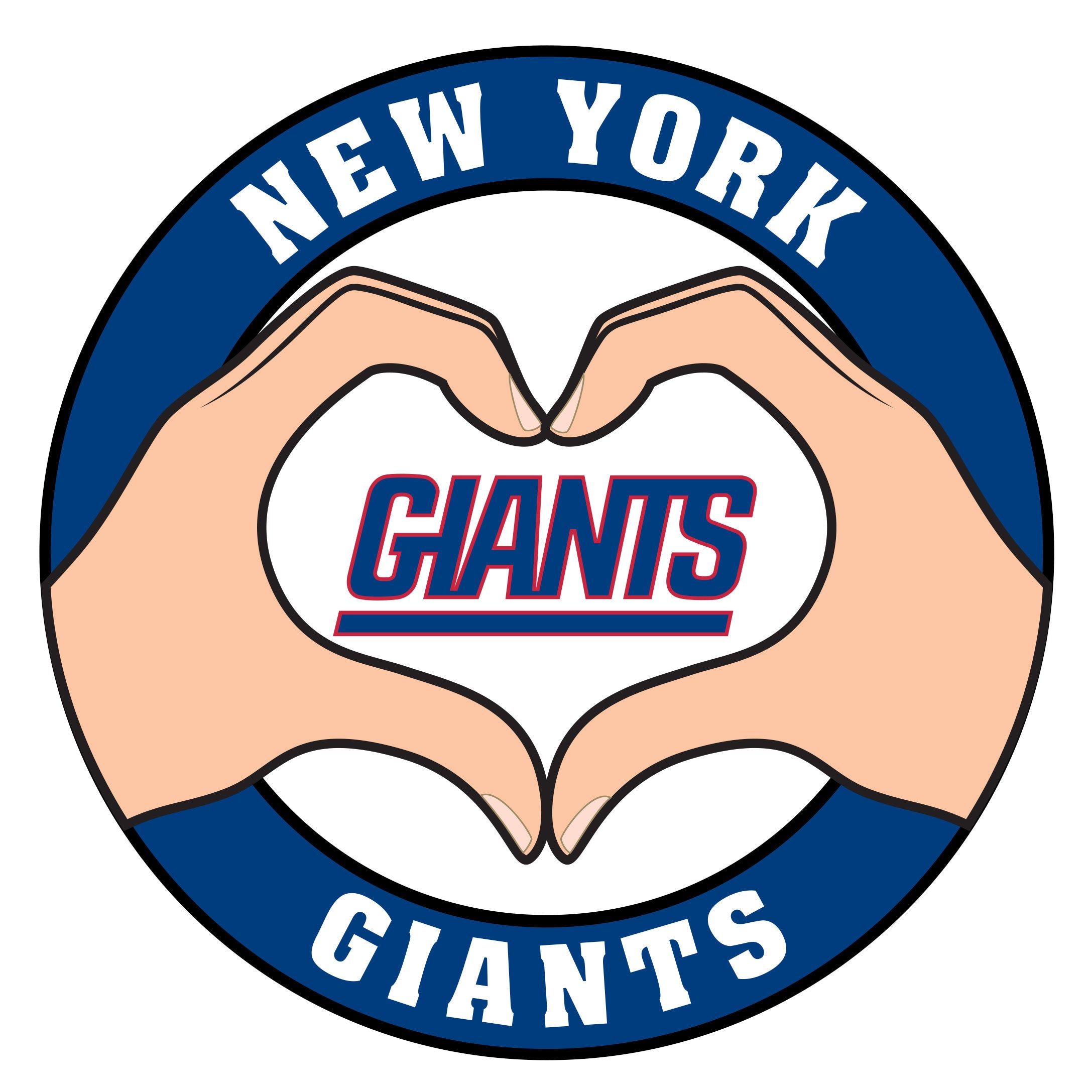 New York Giants Heart Hands Decal