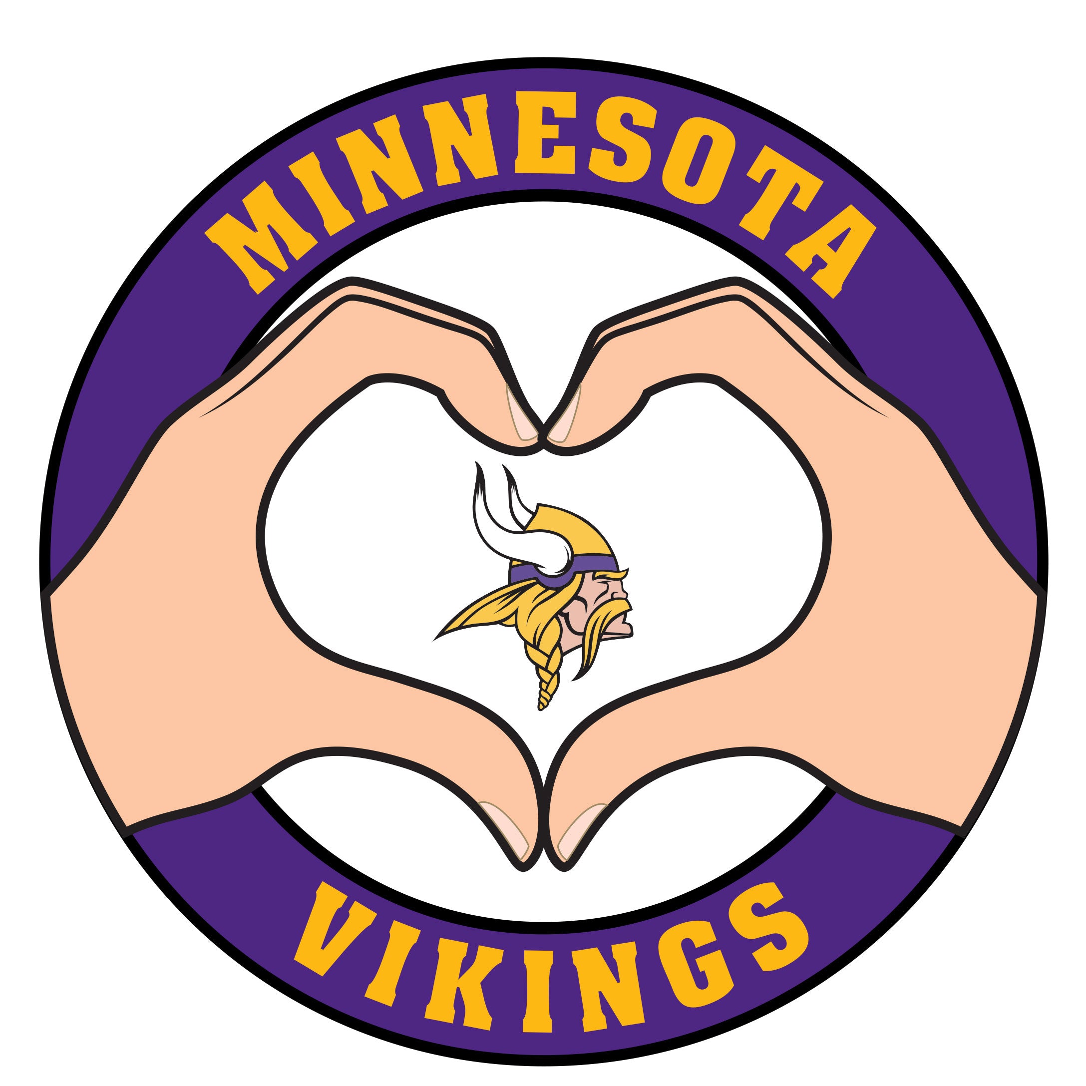 Minnesota Vikings Heart Hands Decal