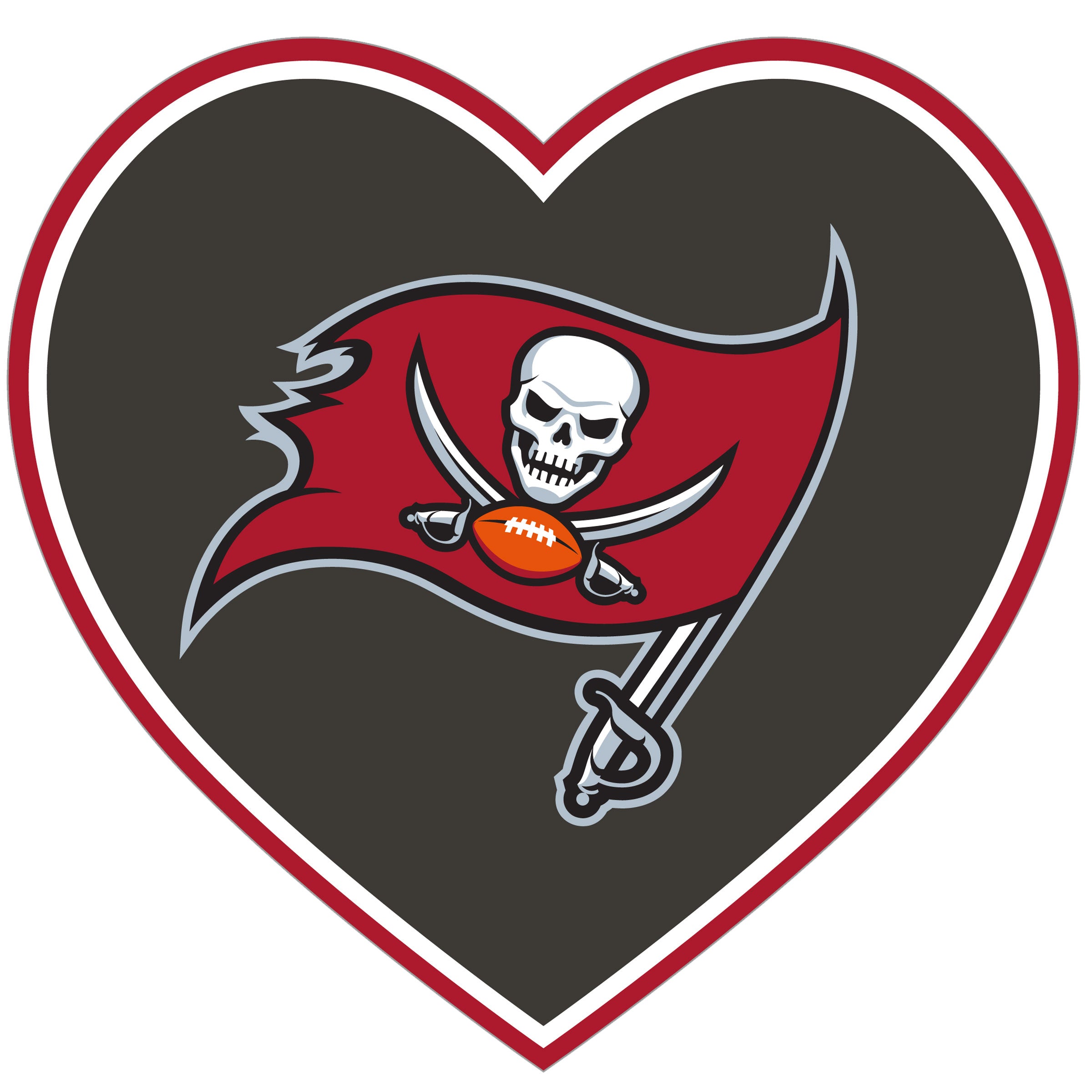 Tampa Bay Buccaneers Heart Decal